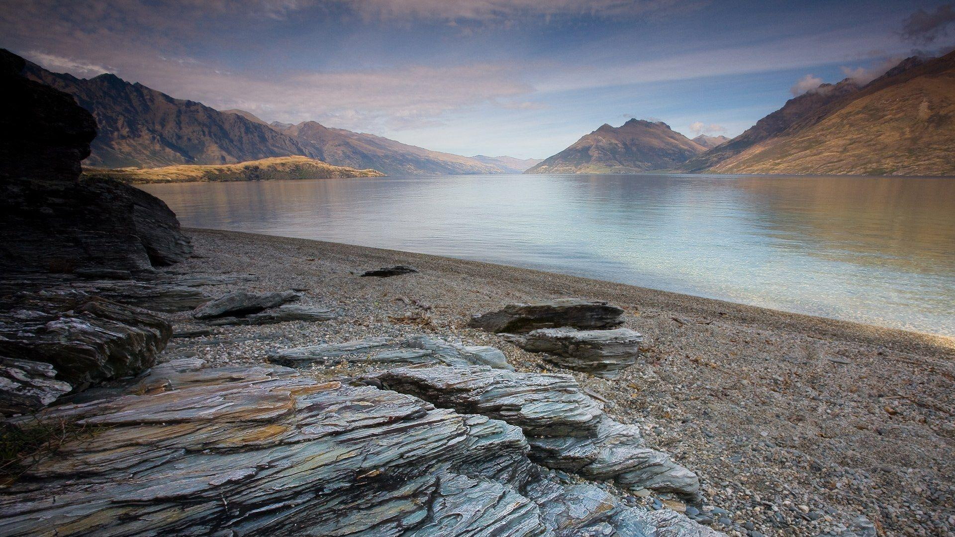 textures, mountains, zeal, new, 1080P, nature and landscapes, fjord, rocks, beach, brown, rock, HD Wallpaper