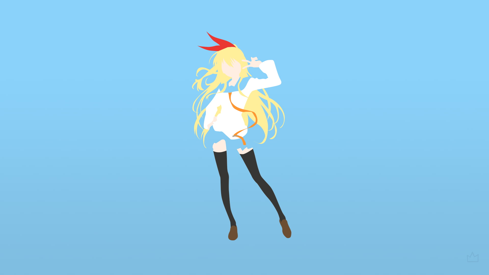 anime girls, Kirisaki Chitoge, 1080P, anime, simple background, Nisekoi, HD Wallpaper