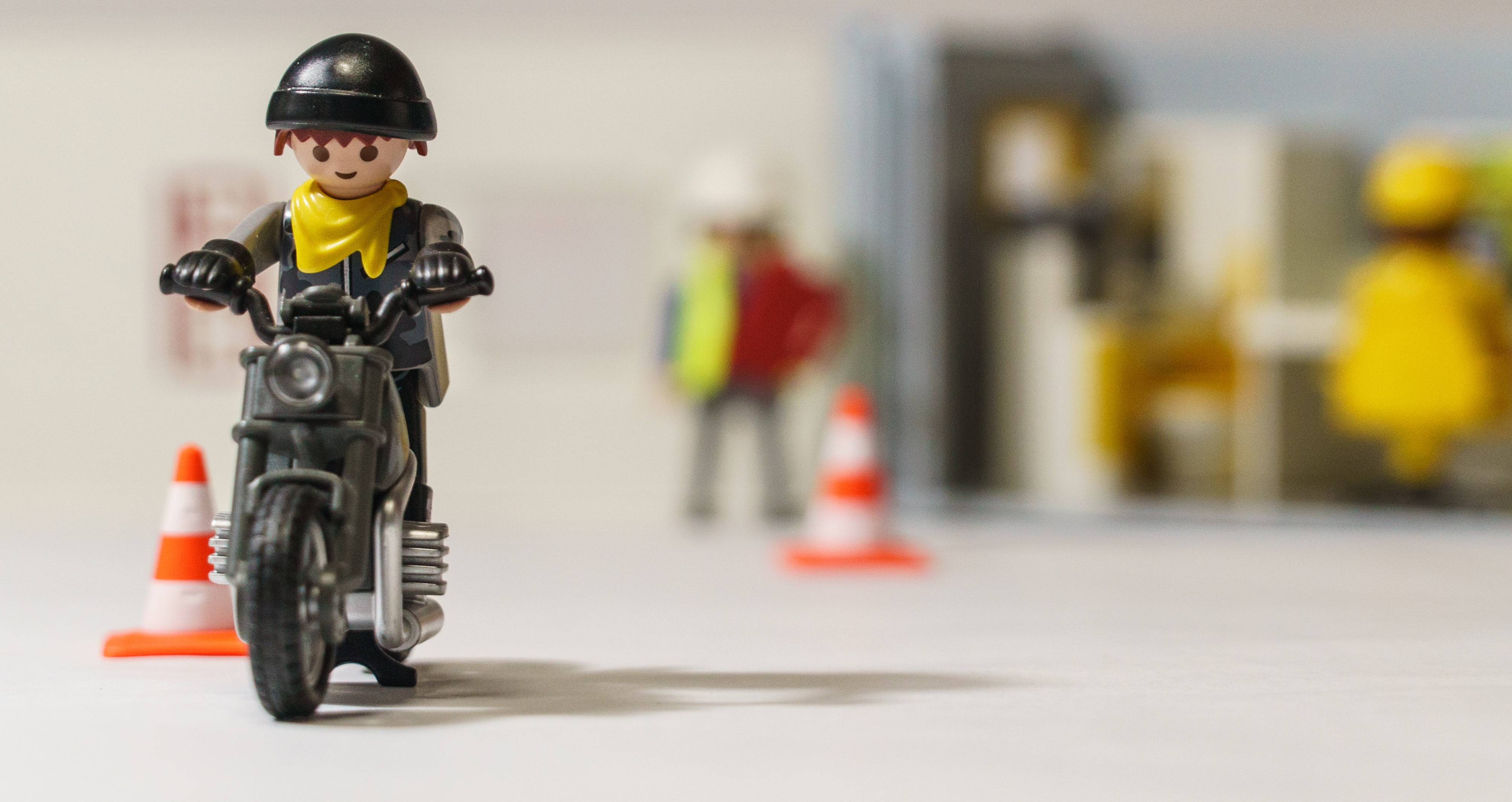 full length, toy, laborers, construction trades, helmet, sports race, people, transportation, mode of transportation, selective, speed, focus, men, playmobil, HD Wallpaper
