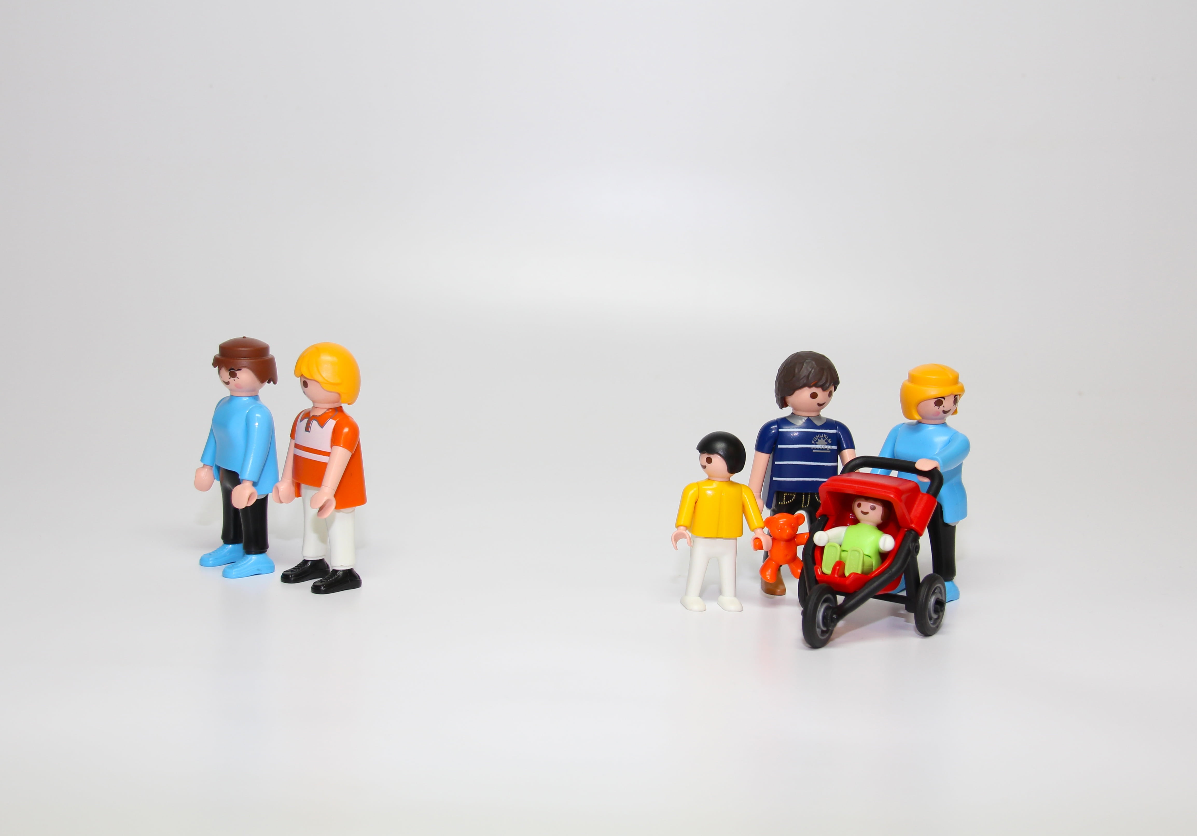 copy space, studio shot, toys, females, white background, play, indoors, colored background, full length, women, group of people, cut out, children toys, HD Wallpaper