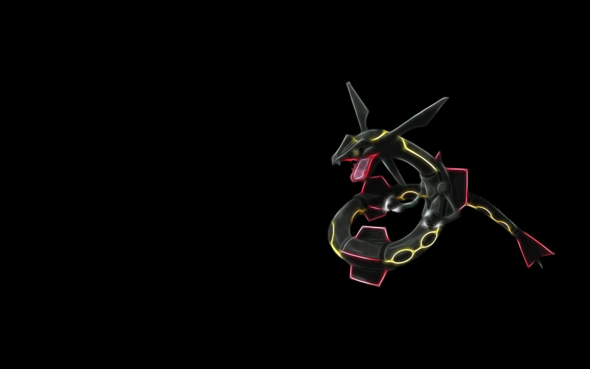 Legendary Pokémon, Pokémon, black, Rayquaza (Pokémon), 1080P, Shiny Pokémon, yellow, snake, HD Wallpaper