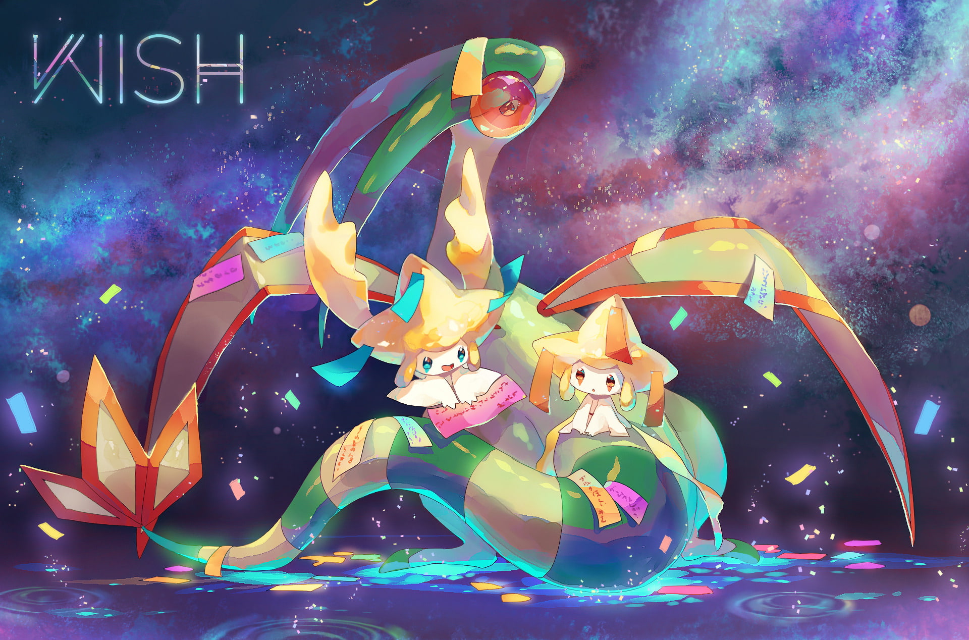 Flygon (Pokémon), Jirachi (Pokémon), 1080P, Pokémon, HD Wallpaper