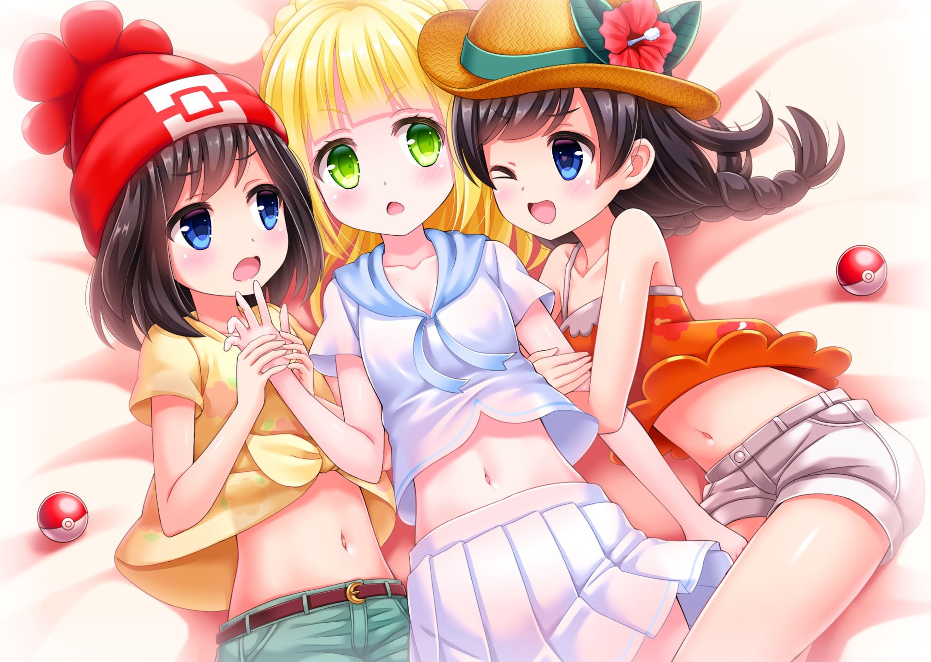 Pokémon, 1080P, Lillie (Pokemon), Pokémon: Sun and Moon, Mizuki (Pokémon), HD Wallpaper
