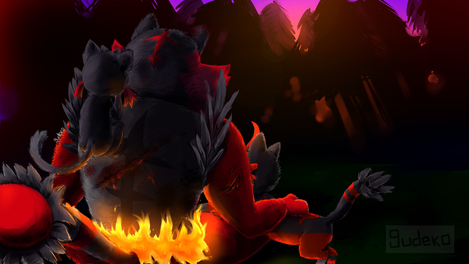 Incineroar (Pokémon), Torracat (Pokémon), Pokémon: Sun and Moon, Pokémon Sun And Moon, Pokémon, 1080P, Litten (Pokémon), HD Wallpaper