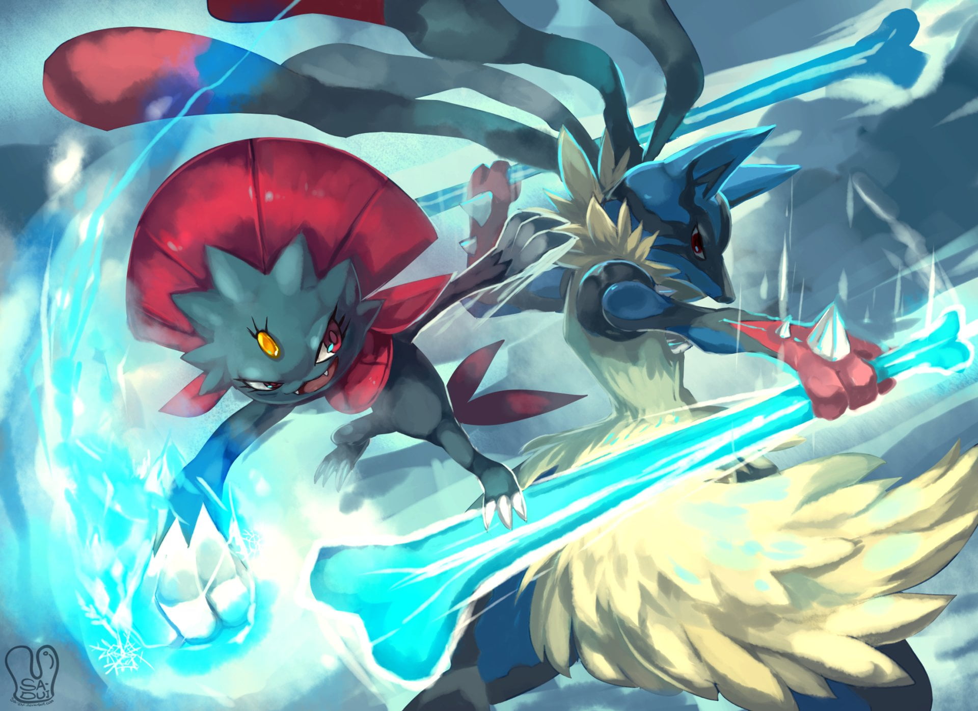 Weavile (Pokémon), no people, day, Fangs, flower, nature, beauty in nature, Pokken Tournament, Pokémon, Red Eyes, indoors, flowering plant, plant, Ice, HD Wallpaper
