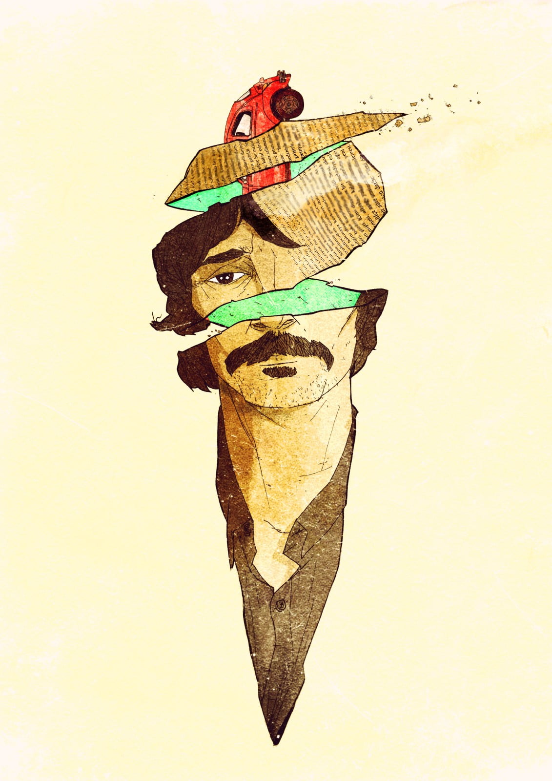 man, cartoon, day, 720P, one animal, behzat ç, art and craft, representation, river, clothing, hat, no people, outdoors, vertebrate, mustache, Phone HD Wallpaper
