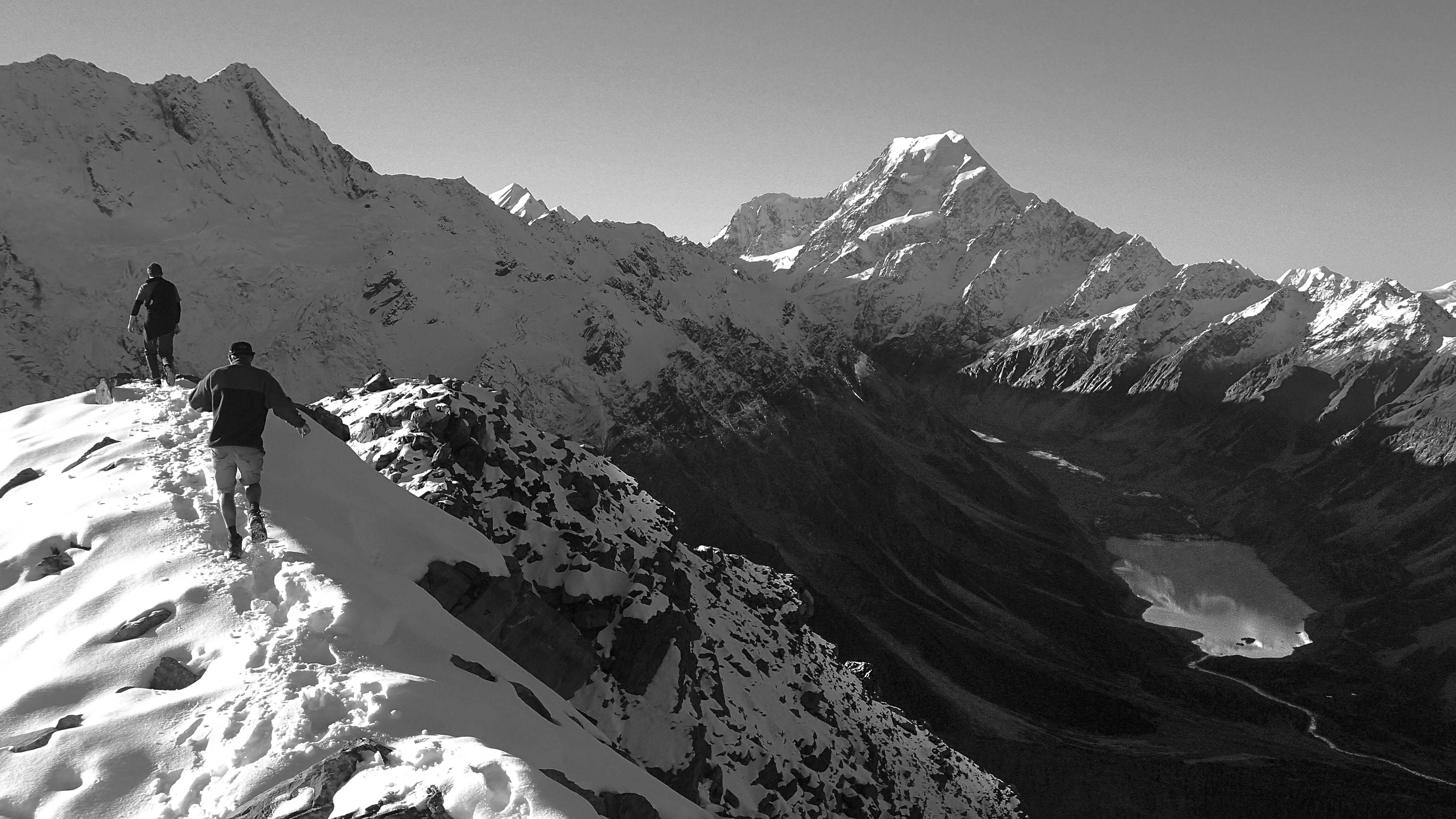 holiday, hiking, vacations, mountain, sport, scenics - nature, trip, aoraki/mount cook national park, mtcook, one person, adventure, mountainclimb, newzealand, HD Wallpaper