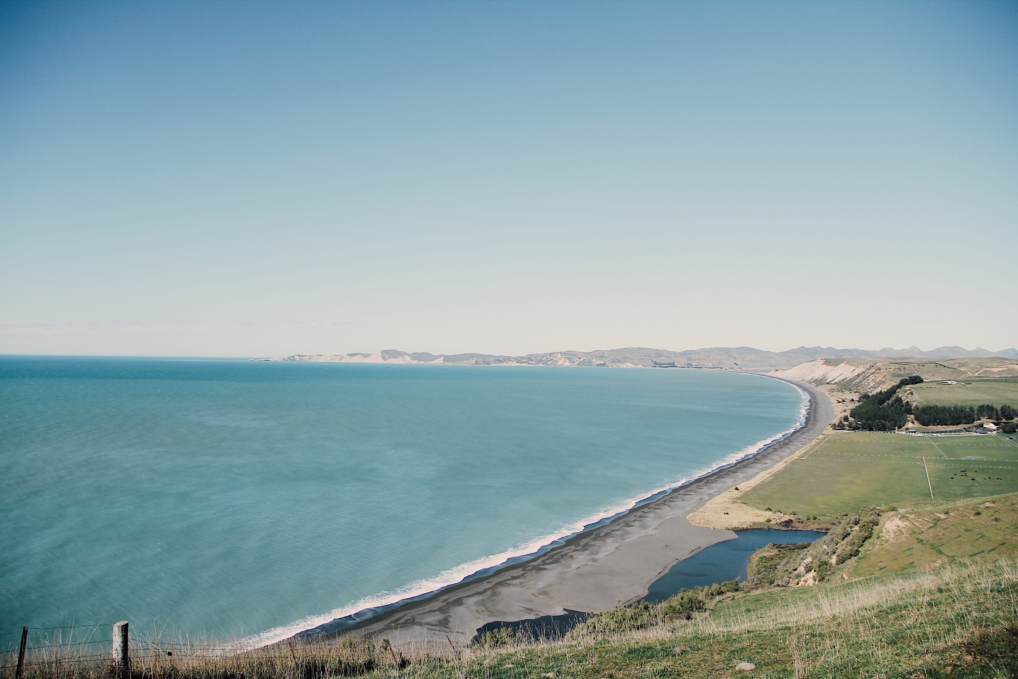 beach, day, new zealand, non-urban scene, idyllic, horizon over water, ocean, outdoors, copy space, water, newzealand, 2K, nature, scenics - nature, no people, HD Wallpaper