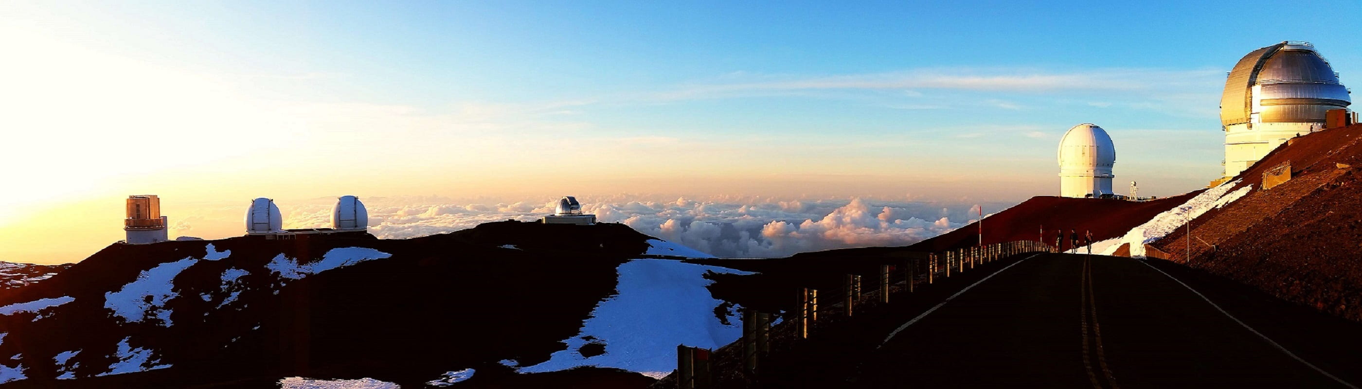 travel destinations, dormant volcano, panorama, research, science, mauna kea, 2K, no people, horizon, nature, built structure, telescopes, scenic, usa, HD Wallpaper