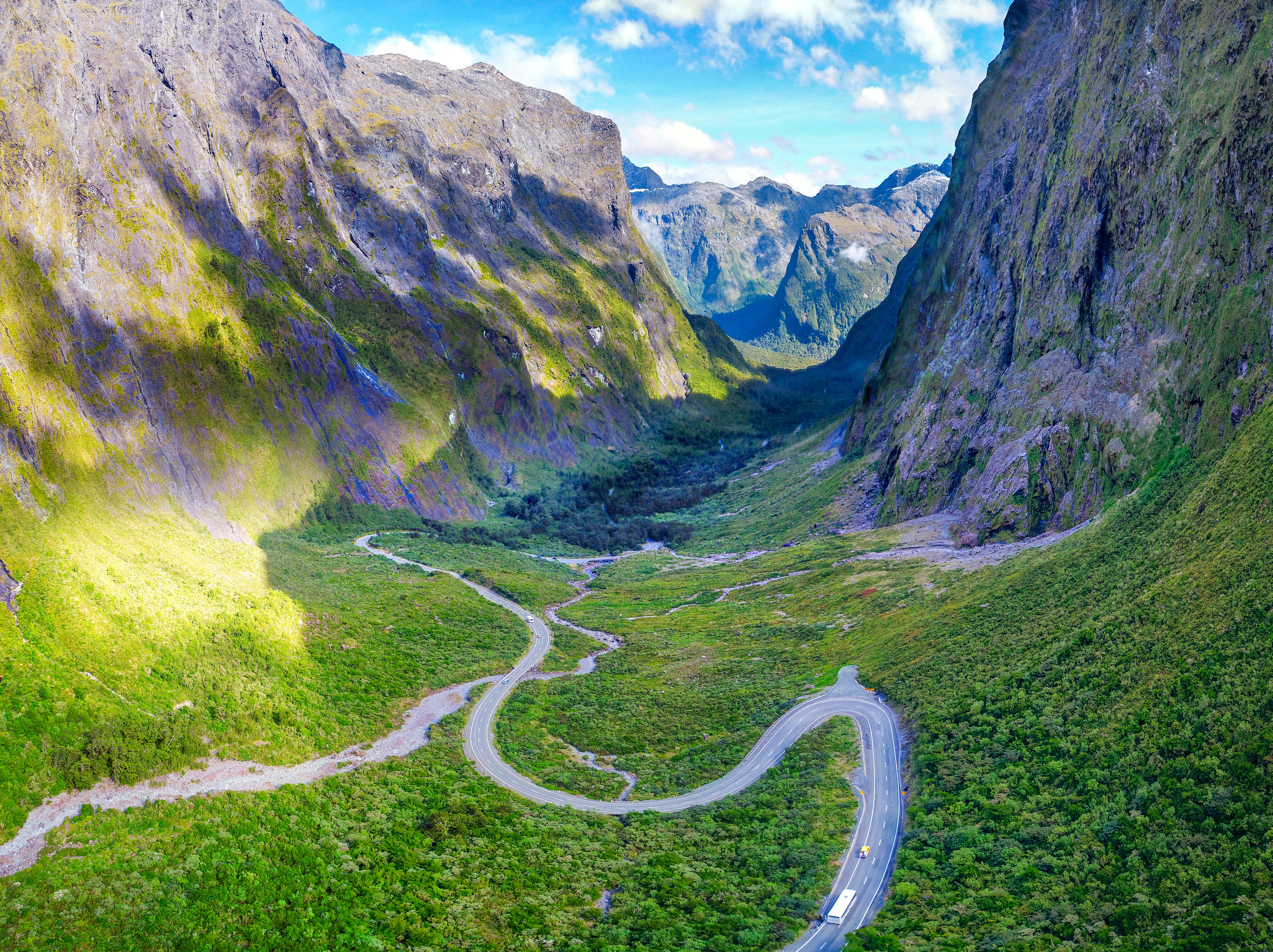 Fiordland National Park, outdoor, Drone, DJI, Milford  Sound  New  Zealand, summer, scenics, serene, Phantom, mountain, explore, HDR, daytime, vegetation, HD Wallpaper