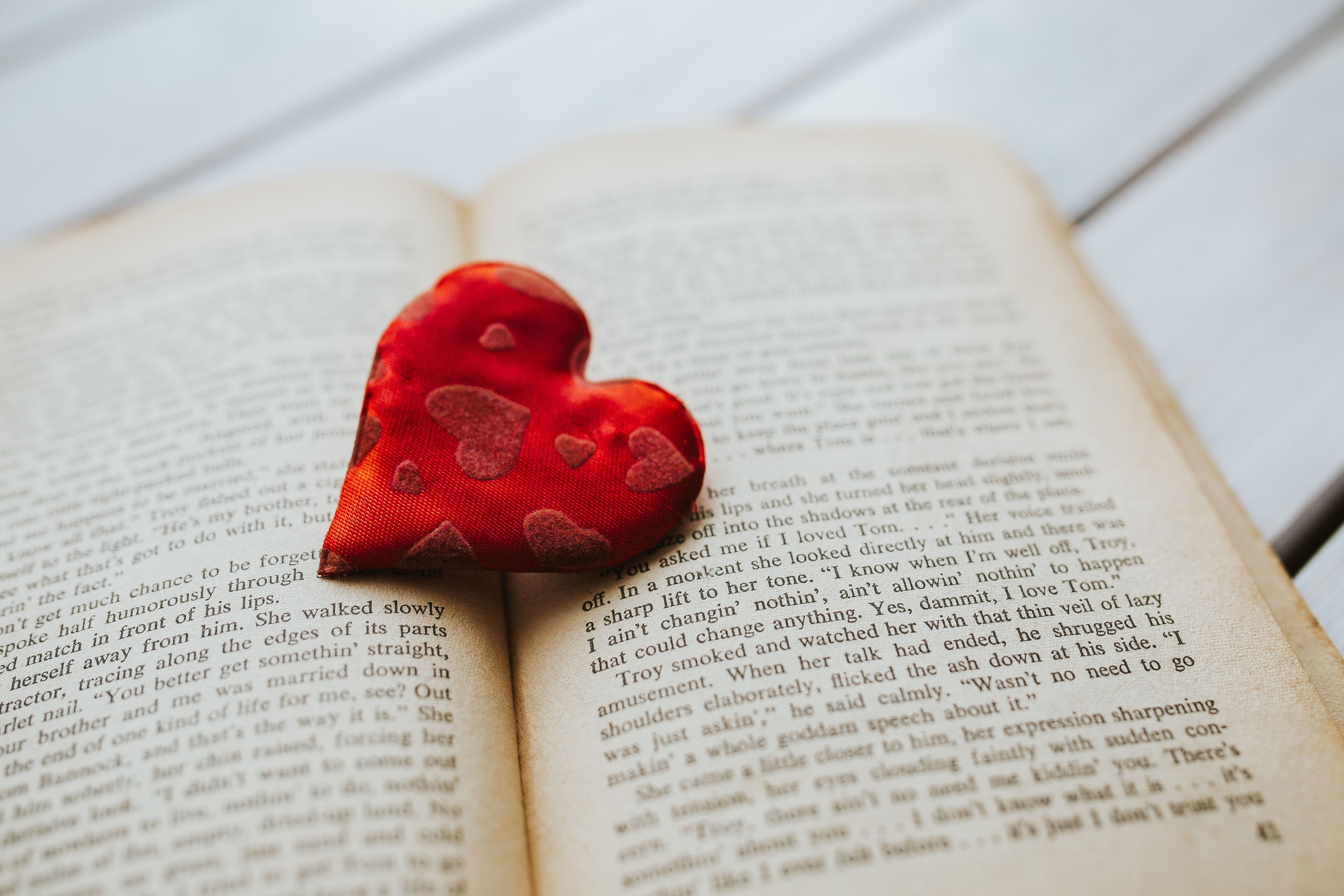 old book, pages, selective focus, little, no people, still life, publication, book, 5K, table, symbol, high angle view, indoors, valentines Day - Holiday, HD Wallpaper