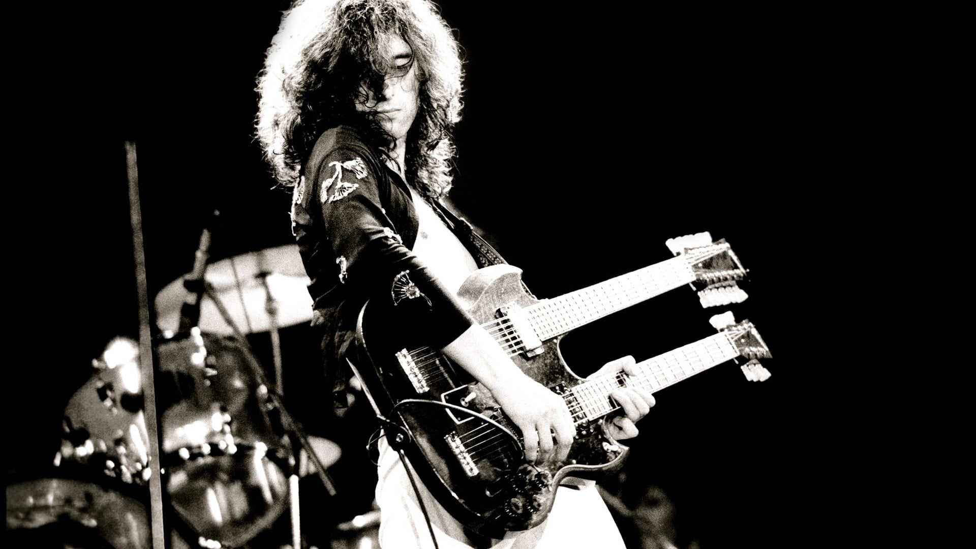1080P, Members, one person, illuminated, Guitar, rock music, stage - performance space, indoors, music, nightlife, arts culture and entertainment, Led zepplin, HD Wallpaper