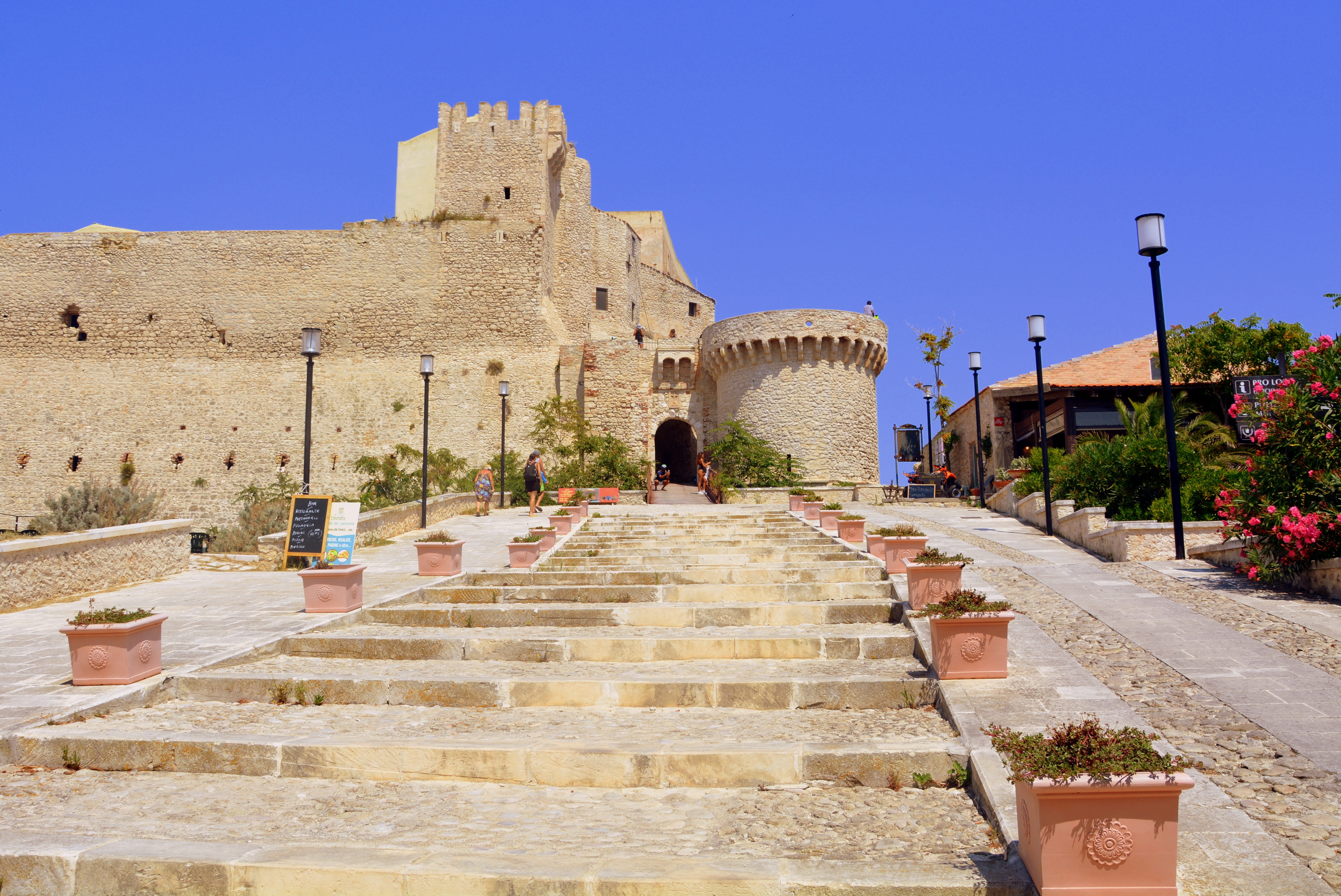 gargano, outdoors, puglia, steps, stone wall, clear sky, ascent, belief, building, built structure, architecture, island, steps and staircases, travel destinations, HD Wallpaper