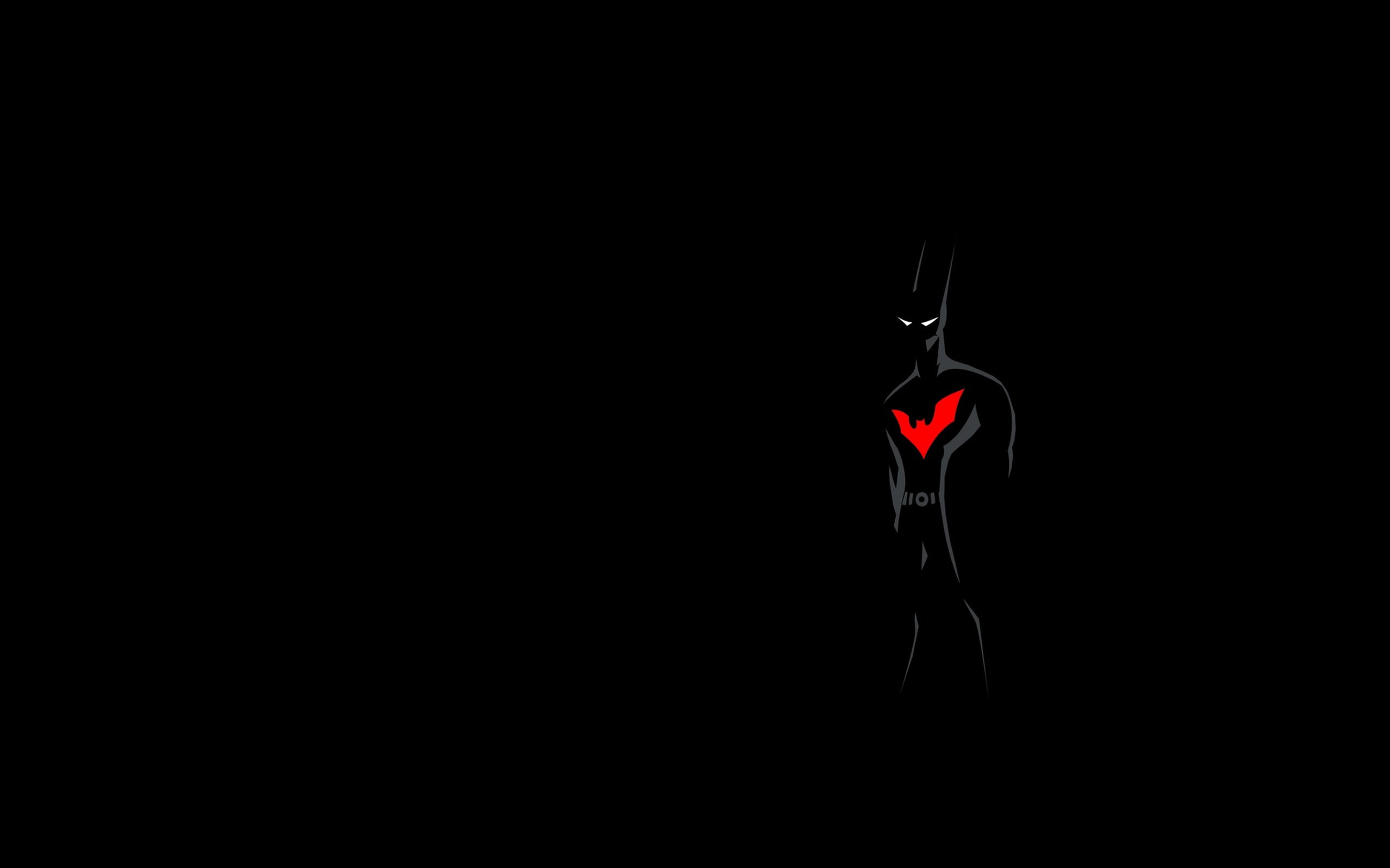 2K, Batman Beyond, Batman, black background, minimalism, communication, single object, dark, sign, representation, still life, guidance, no people, HD Wallpaper