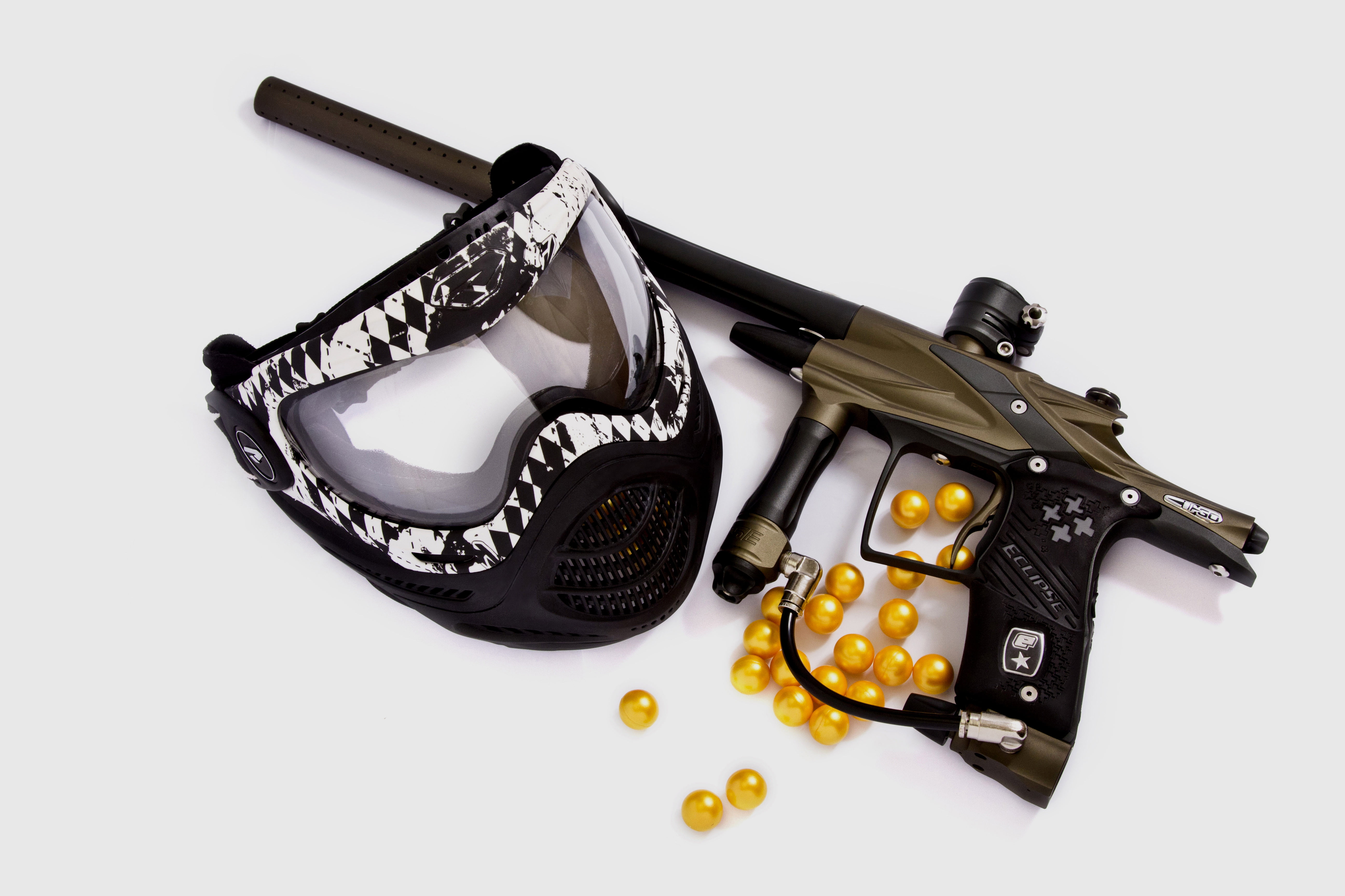 close-up, jewelry, camouflage, equipment, grey background, paintball, cut out, ammunition, balls, fashion, handgun, security, no people, precision, HD Wallpaper