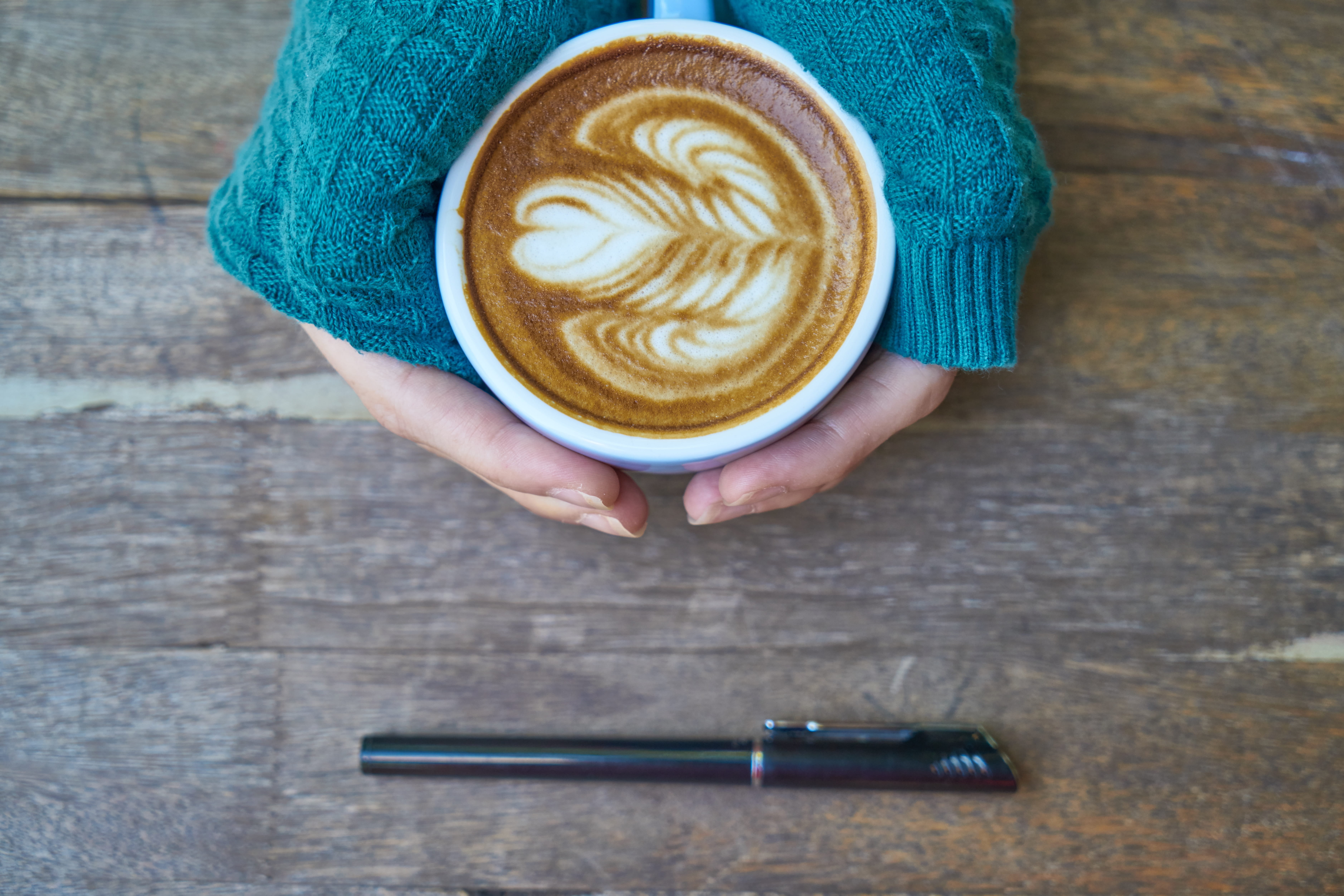 to write, one person, white, coffee, idea, ceramic, close-up, think, caffeine, person, coffee - drink, table, coffee cup, wake, cafe, kitchen, wood, brown, HD Wallpaper