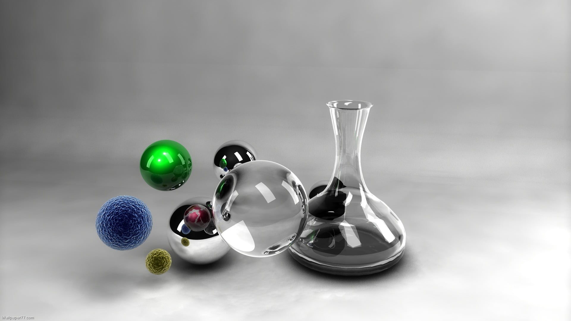 table, copy space, multi colored, focus on foreground, sphere, group of objects, close-up, gray, glass, silver colored, still life, cut out, thumbtack, HD Wallpaper