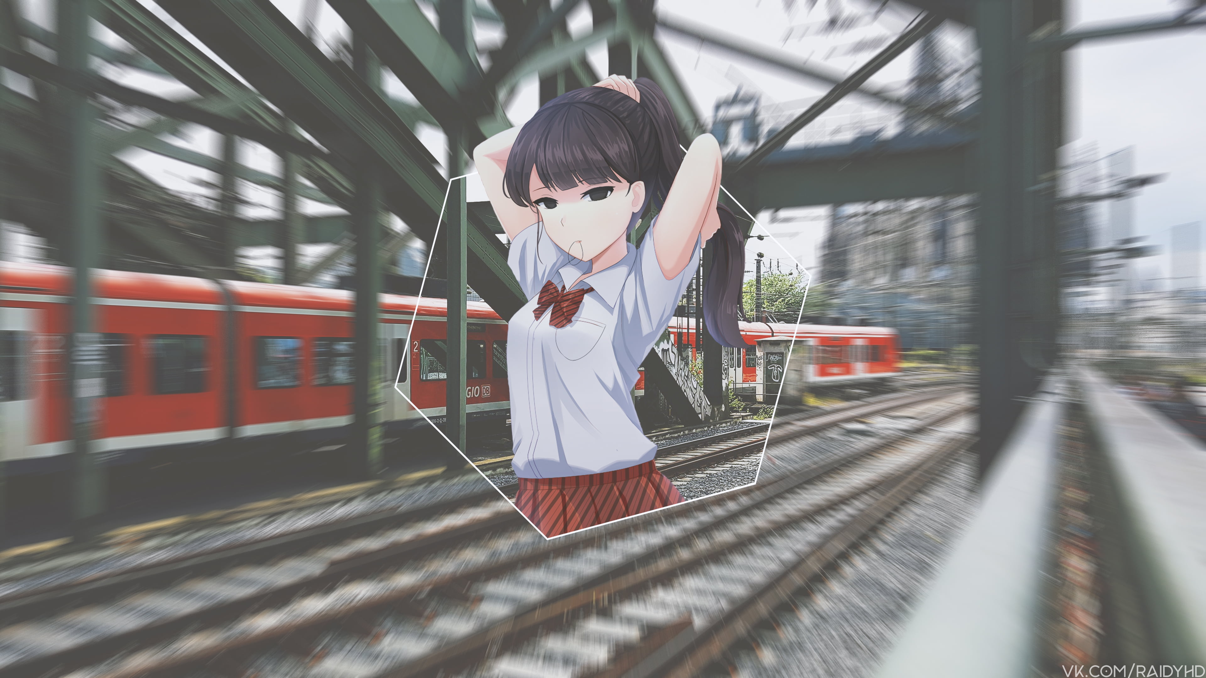 Komi-san wa, 4K, anime, Komi Shouko, anime girls, picture-in-picture, Comyushou desu., HD Wallpaper