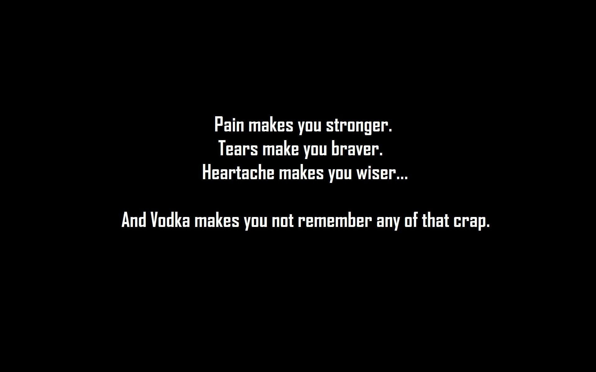 black, art, texts, vodka, entertainment, 1080P, typography, x, wisdom, hd, background, funny, tears, dark, pain, HD Wallpaper