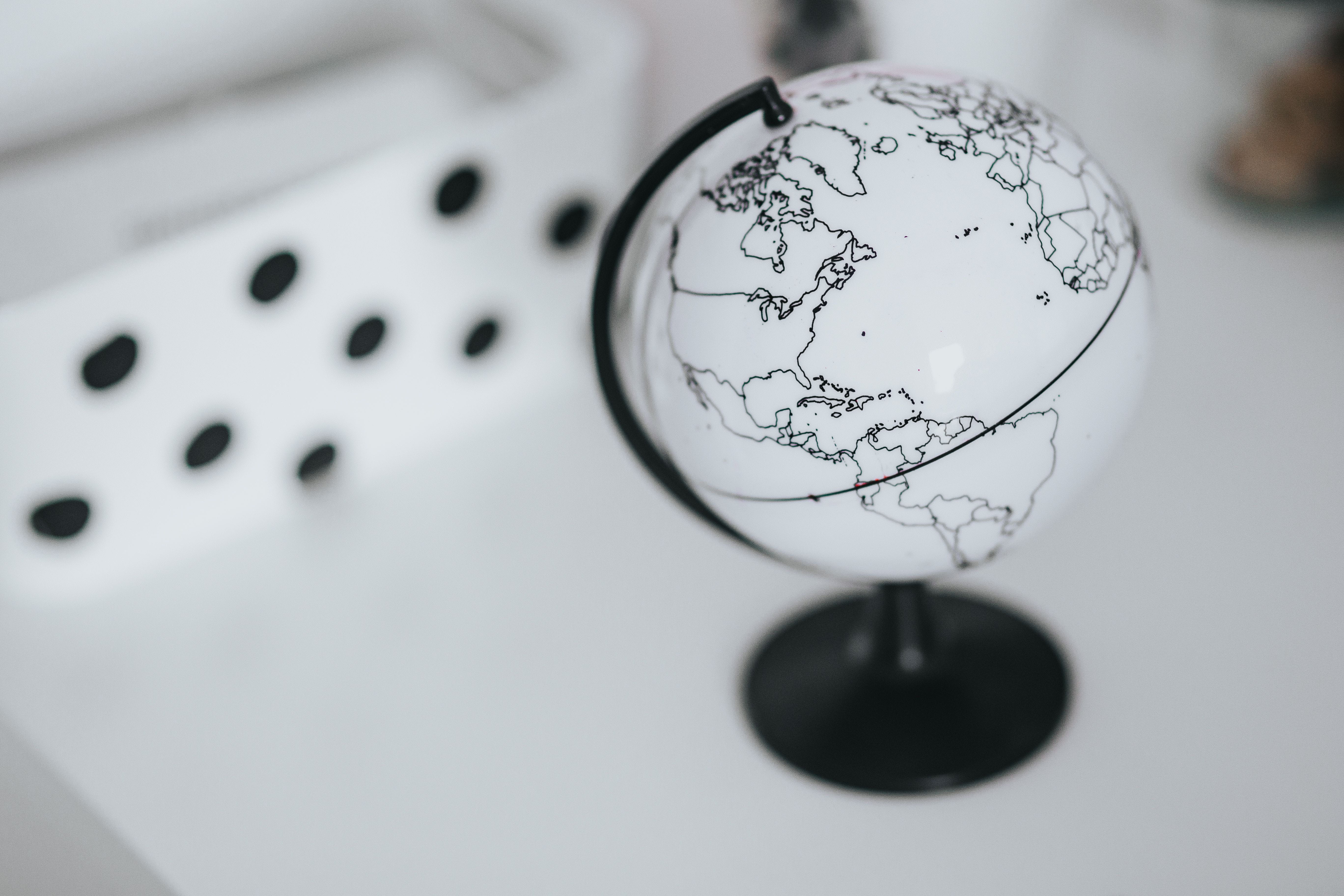 globe - Man Made Object, spotted, figure, paper, miscellaneous, planet - Space, world map, selective focus, nature, various, shape, table, still life, close-up, HD Wallpaper