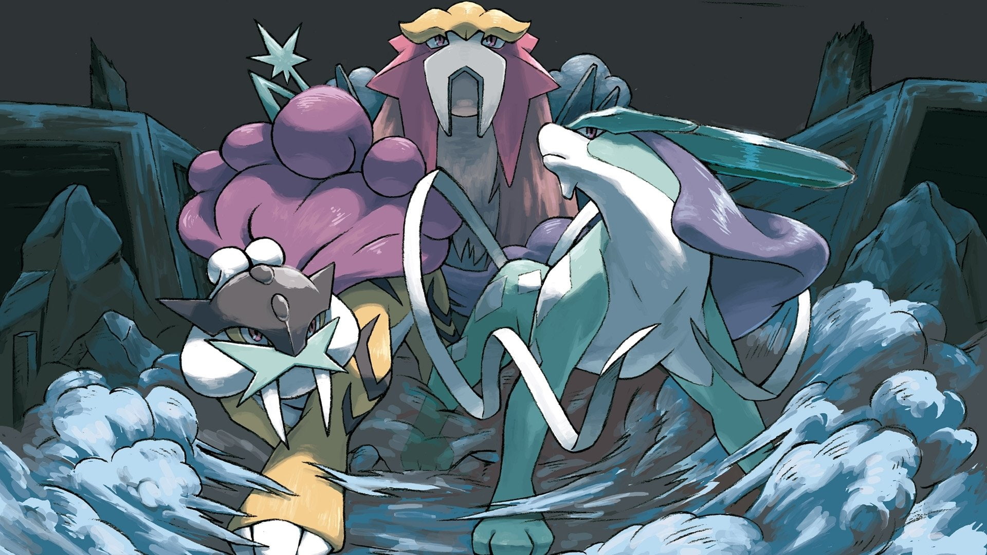 Raikou (Pokémon), Entei (Pokémon), Suicune (Pokémon), Pokémon, Legendary Pokémon, 1080P, Pokémon: HeartGold and SoulSilver, HD Wallpaper