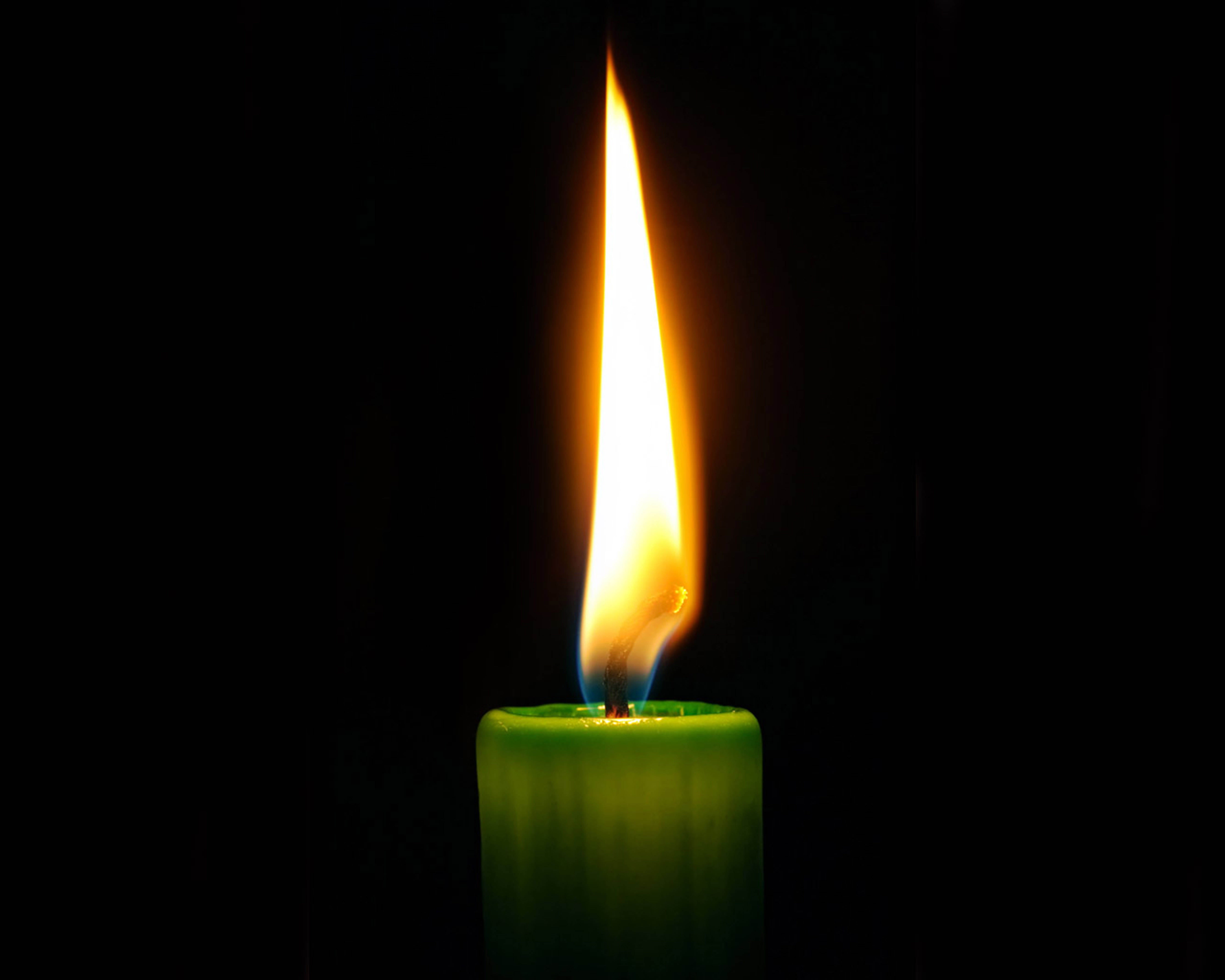 illuminated, orange color, flame, fire, black Color, close-up, black background, religion, indoors, inferno, green, backgrounds, pillar, glowing, wax, light - Natural Phenomenon, HD Wallpaper
