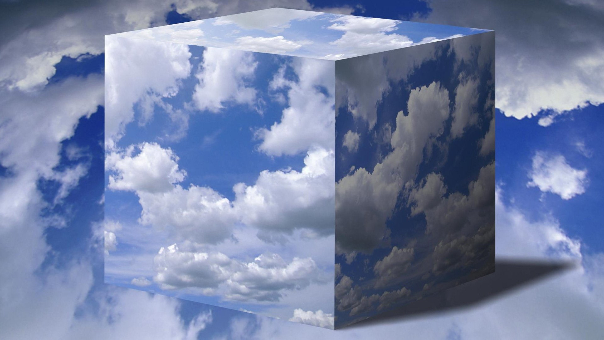 nature, Blue, Box, aspirations, 1080P, looking, cloud - sky, connection, transparent, open, environment, no people, Sky, technology, Abstract, business, HD Wallpaper