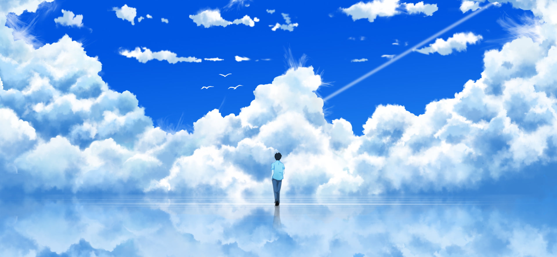 business person, Boy, blue, the way forward, nature, 1080P, sky, one person, direction, Original, adult, motion, day, digital composite, aspirations, outdoors, HD Wallpaper