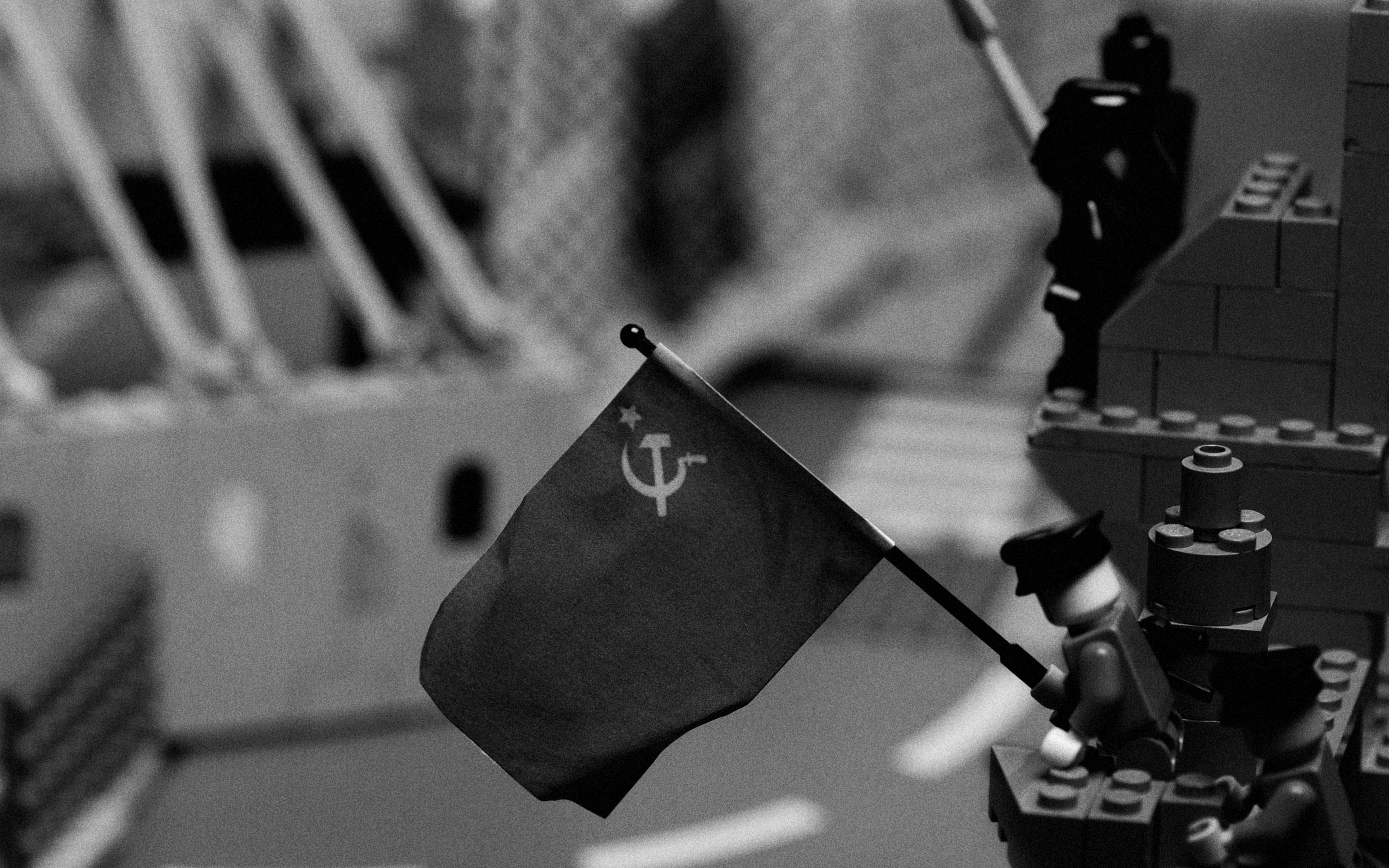 monochrome, Soviet, war, hd, 2K, world, parody, berlin, art, legos, ii, Communist, grayscale, HD Wallpaper