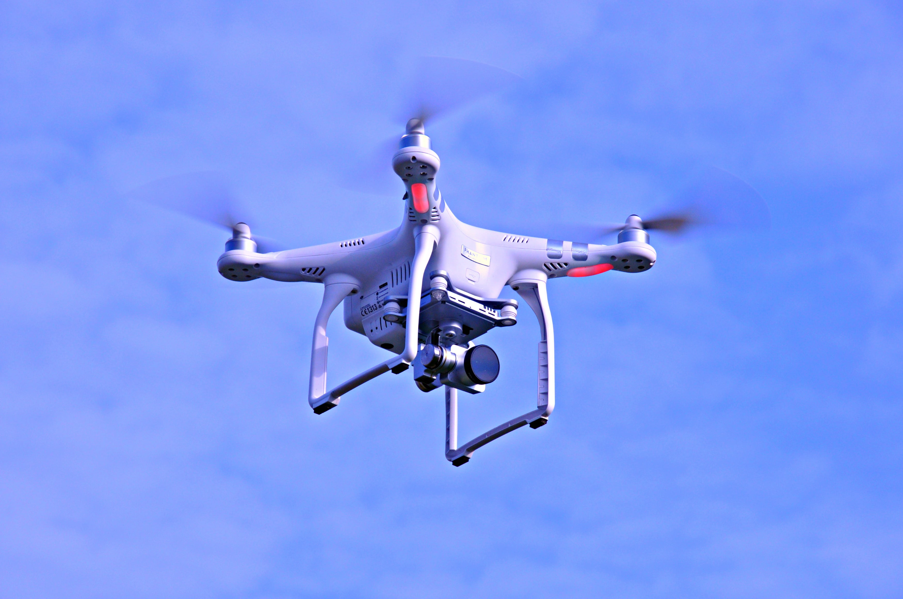 spy, clear sky, flying, transportation, remote, 2K, mode of transportation, motion, unmanned, rotorcraft, dji, air vehicle, futuristic, blue, aviation, HD Wallpaper