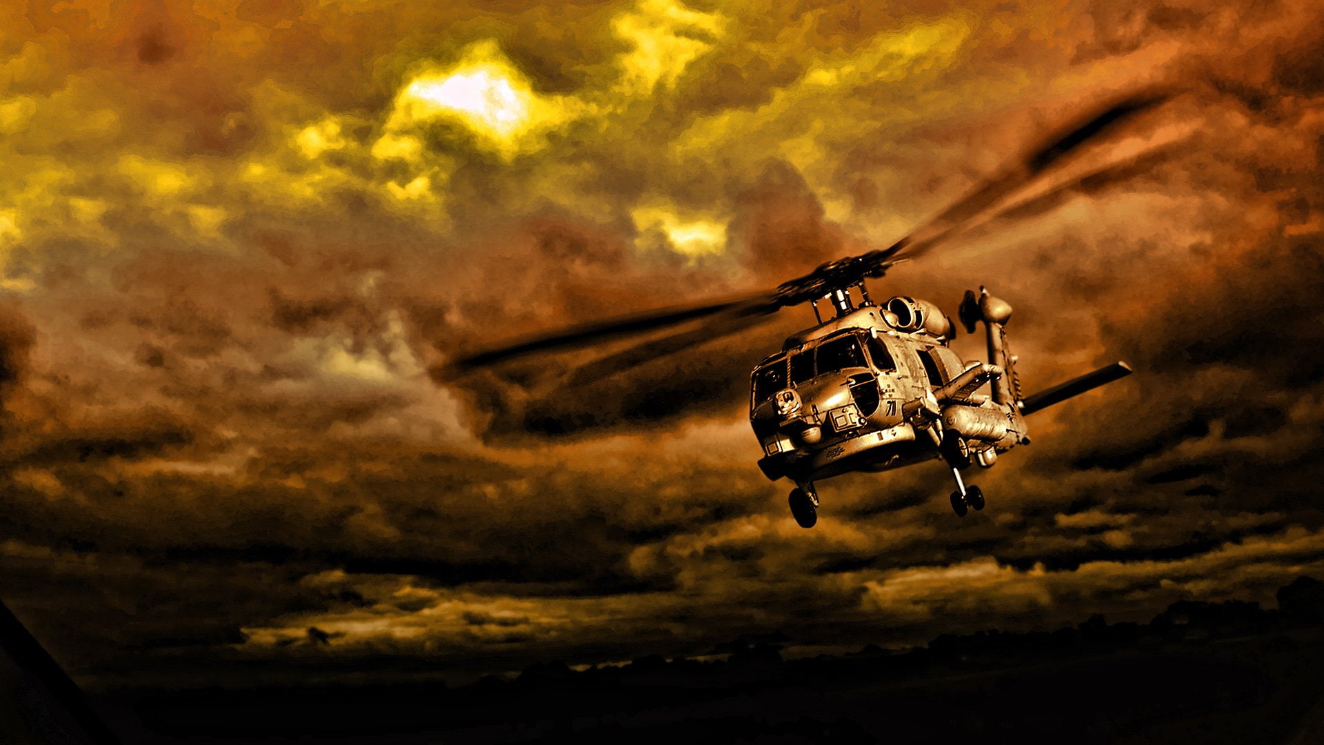 nature, sky, mode of transportation, ominous, hovering, helicopter sunset, big brother - orwellian concept, drone, 1080P, motion, photography themes, transportation, HD Wallpaper