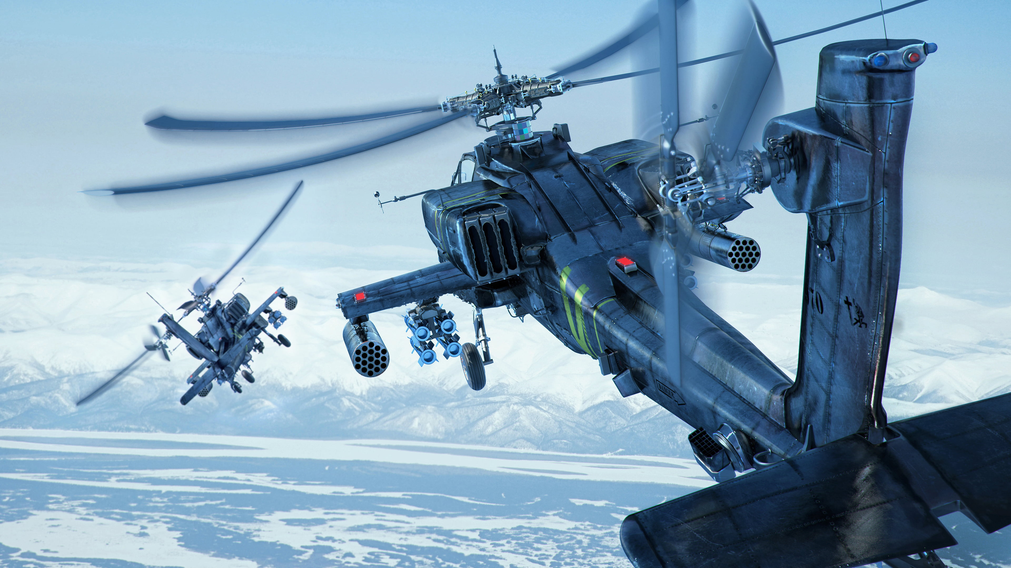gray, two people, navy, AH-64 Apache, military, outdoors, black, flying, airplane, unrecognizable person, mid-air, day, Boeing AH-64 Apache, on the move, HD Wallpaper