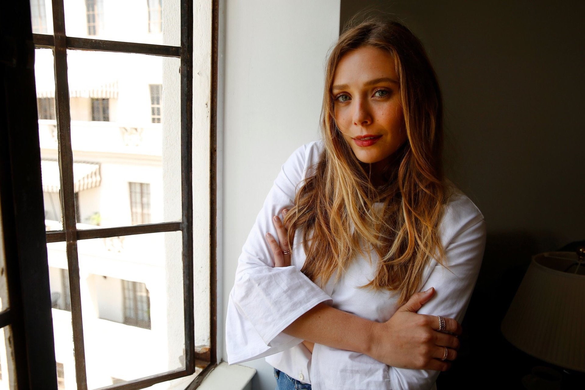 Smile, Actresses, Elizabeth Olsen, Actress, Lipstick, Blonde, 1080P, HD Wallpaper