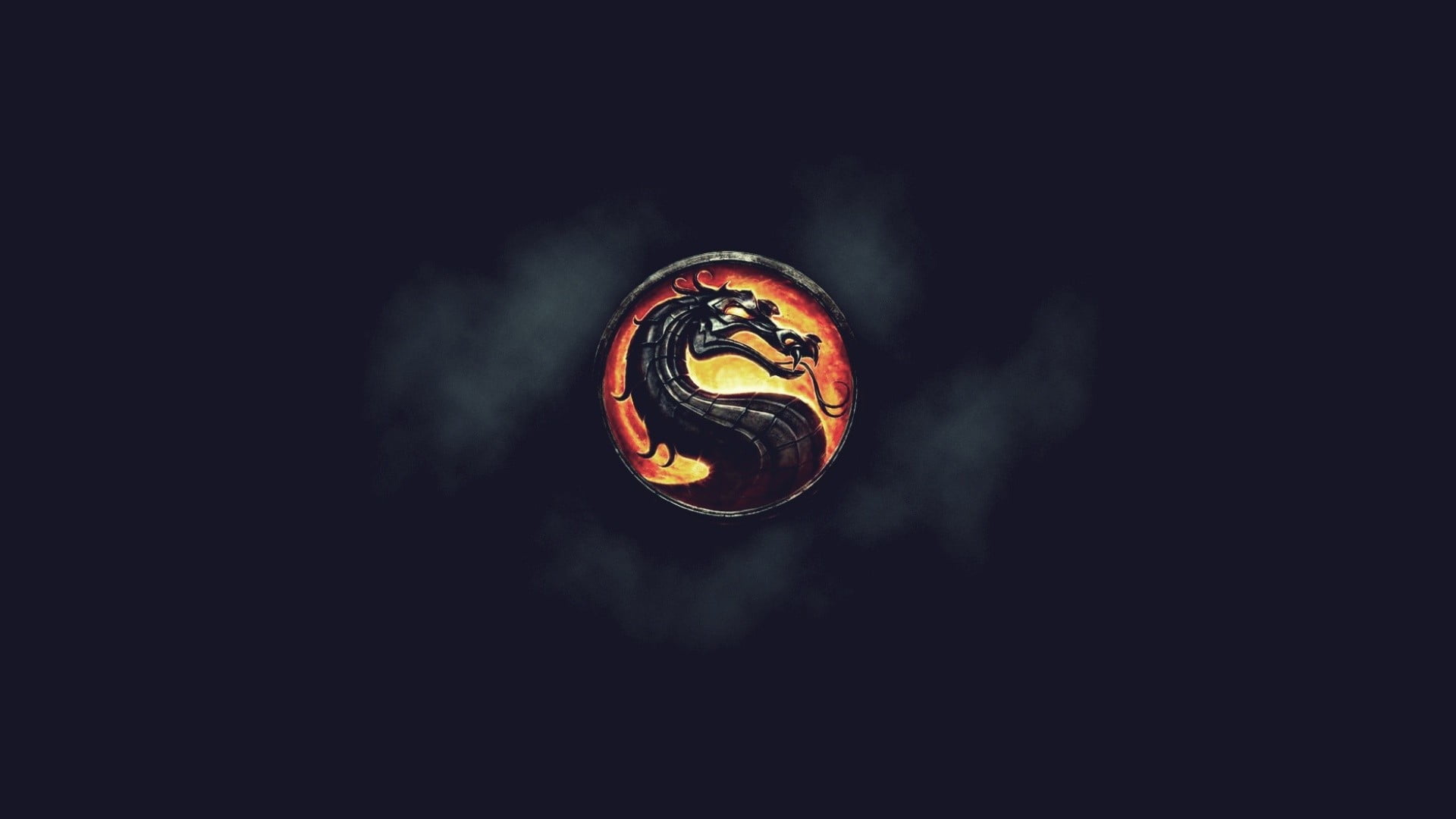 black background, single object, close-up, studio shot, kombat, logo, no people, fire, event, burning, mortal, night, space, smoke - physical structure, HD Wallpaper