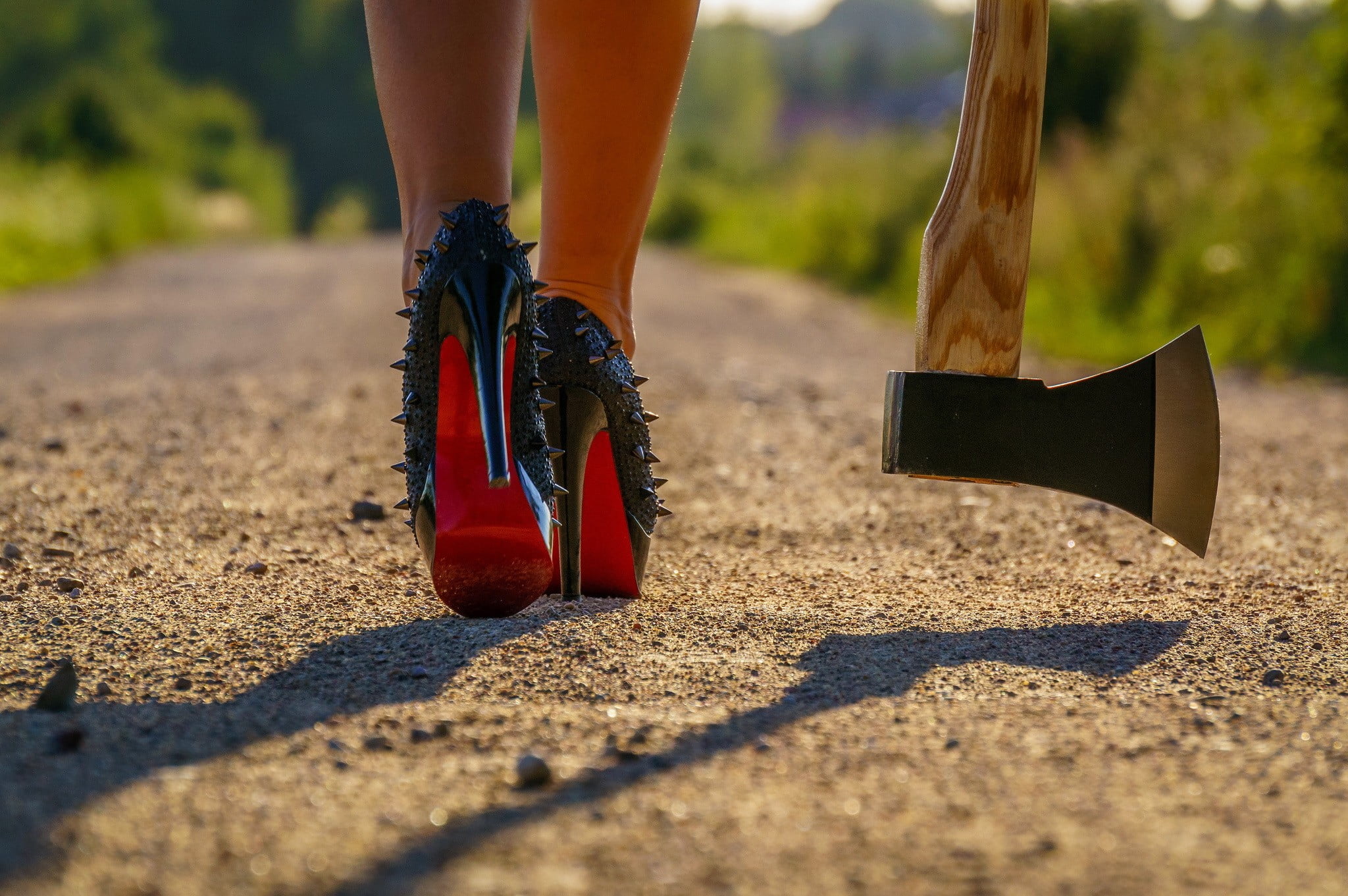human body part, human limb, axes, human leg, limb, adult, high heels, one person, lifestyles, day, 1080P, Louboutin, low section, shoe, body part, human foot, HD Wallpaper