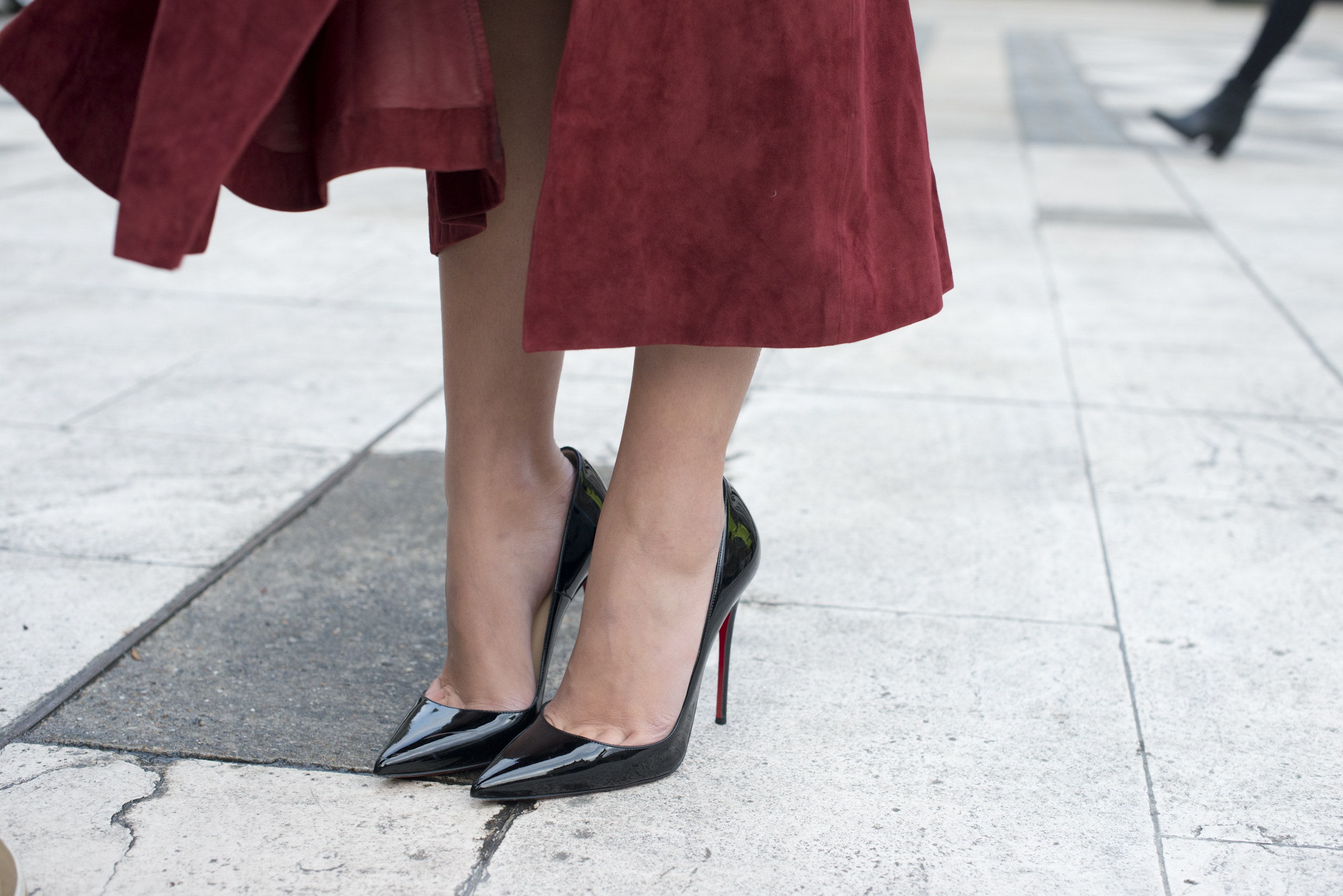 red dress, feet, high heels, 2K, black heels, Louboutin, HD Wallpaper