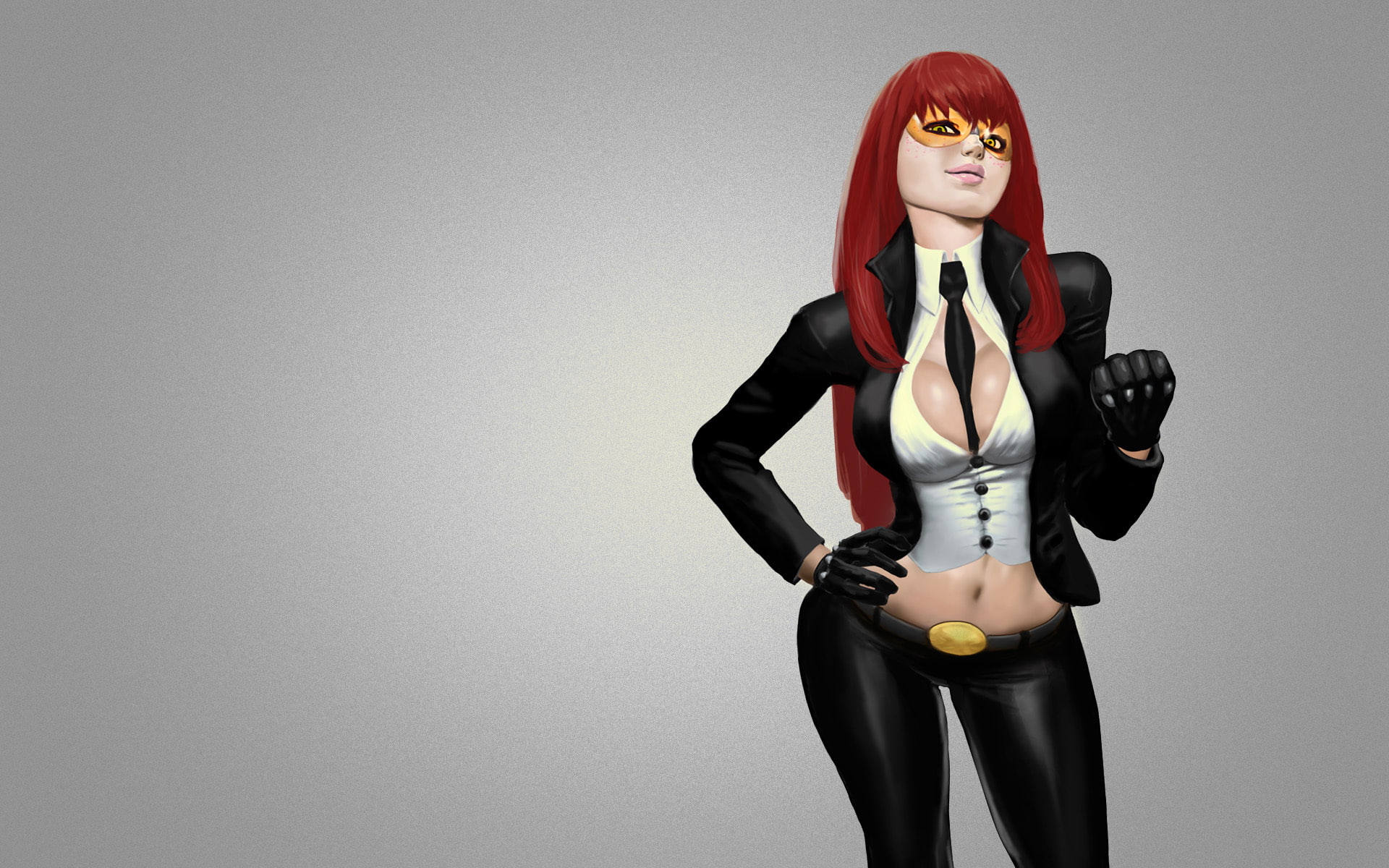 character, haired, viper, hairstyle, studio shot, red hair, standing, beautiful woman, glasses, fashion, human representation, female, looking at camera, HD Wallpaper