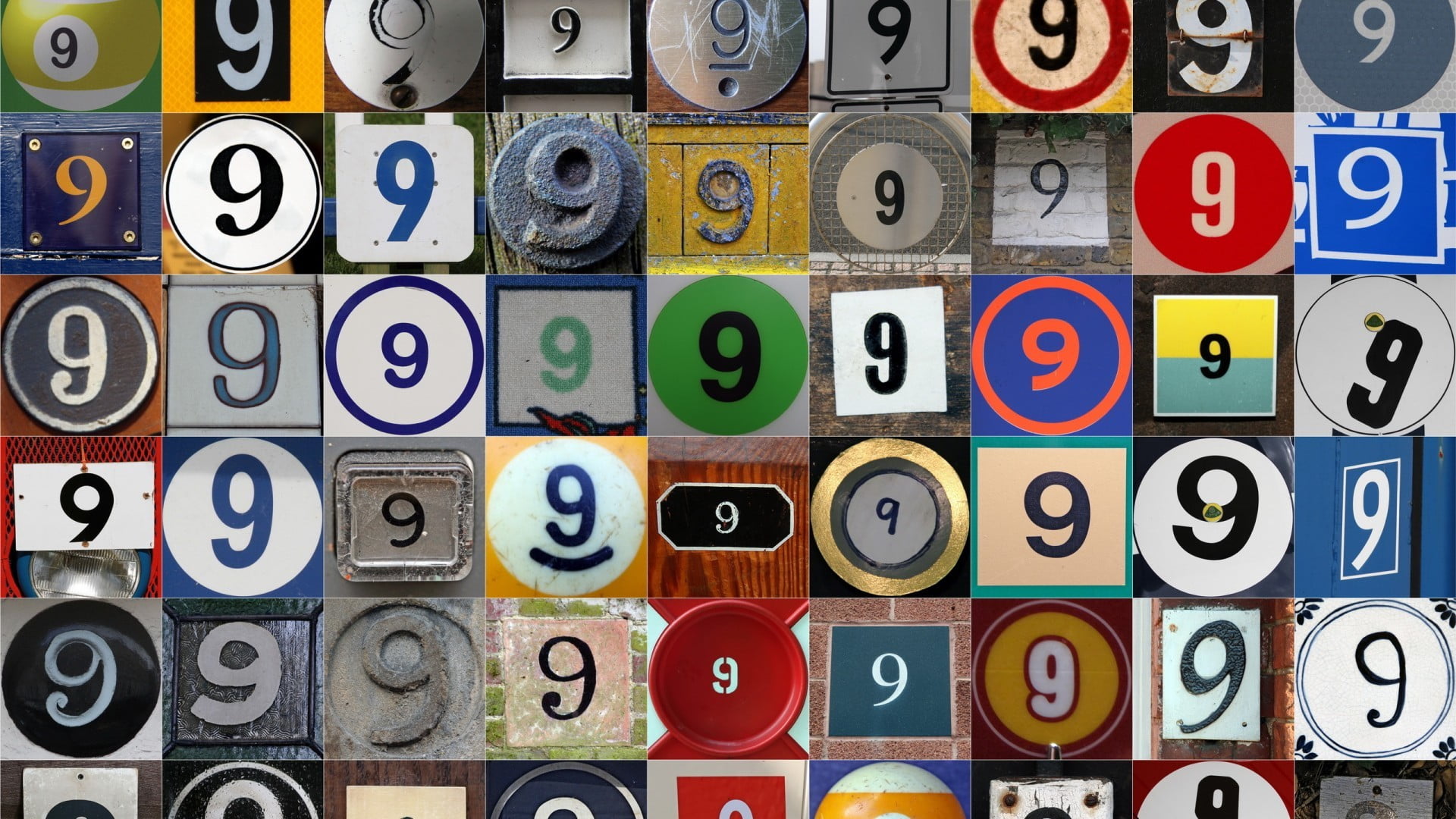 number, shape, still life, assorted, 1080P, in a row, variation, no people, multi colored, pattern, nine, digital, full frame, backgrounds, abundance, HD Wallpaper