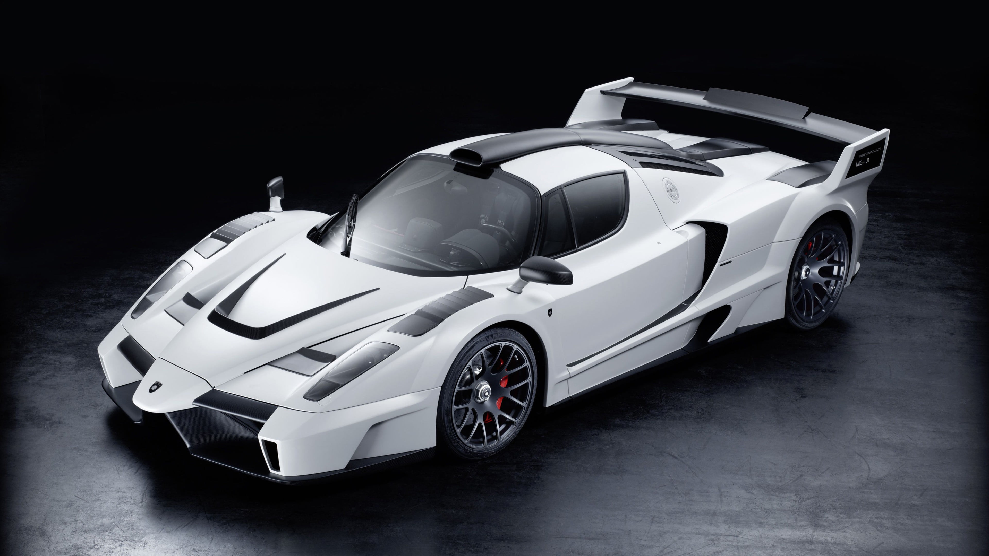 luxury, car, no people, indoors, white, 4K, fuel and power generation, wheel, motorsport, land vehicle, white cars, sports car, sport, racecar, FXX, studio shot, HD Wallpaper