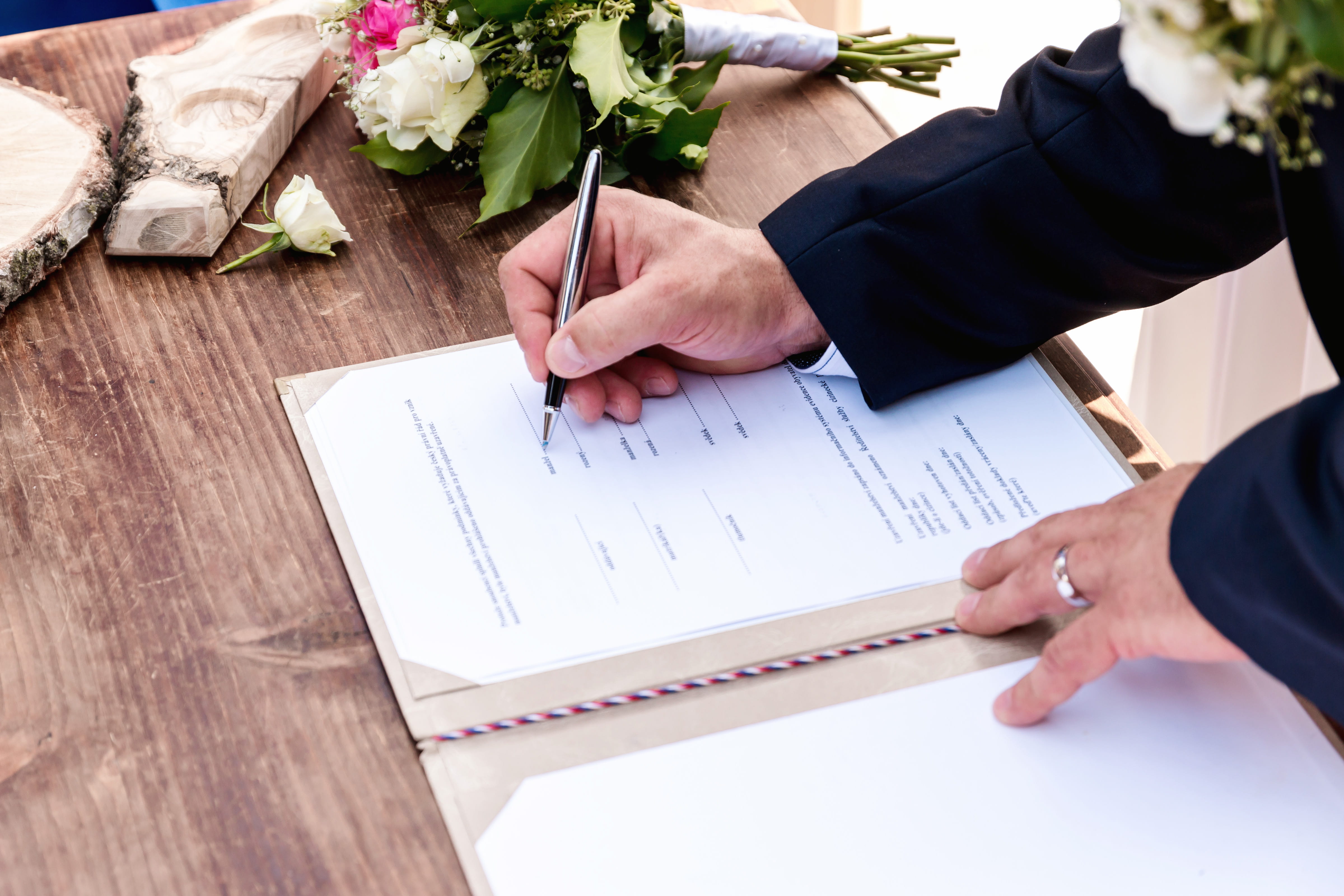wedding, men, life events, high angle view, ceremony, married, adult, flower, paper, document, business, people, couple, human hand, males, flowering plant, HD Wallpaper