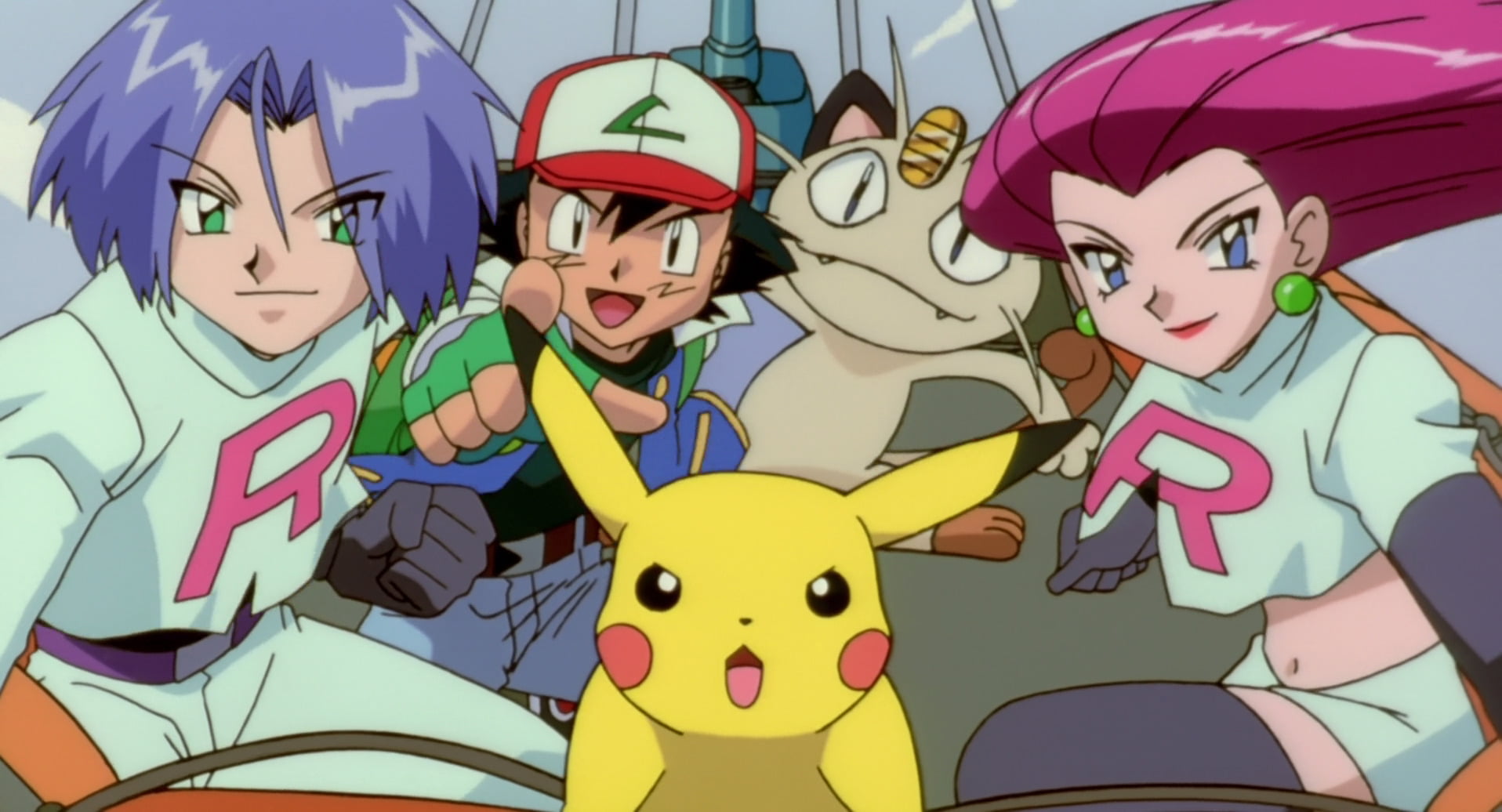 sky, childhood, 720P, celebration, people, Team Rocket, fun, lifestyles, Pokémon: The Movie 2000, Ash (Pokémon), women, teenager, smiling, real people, HD Wallpaper
