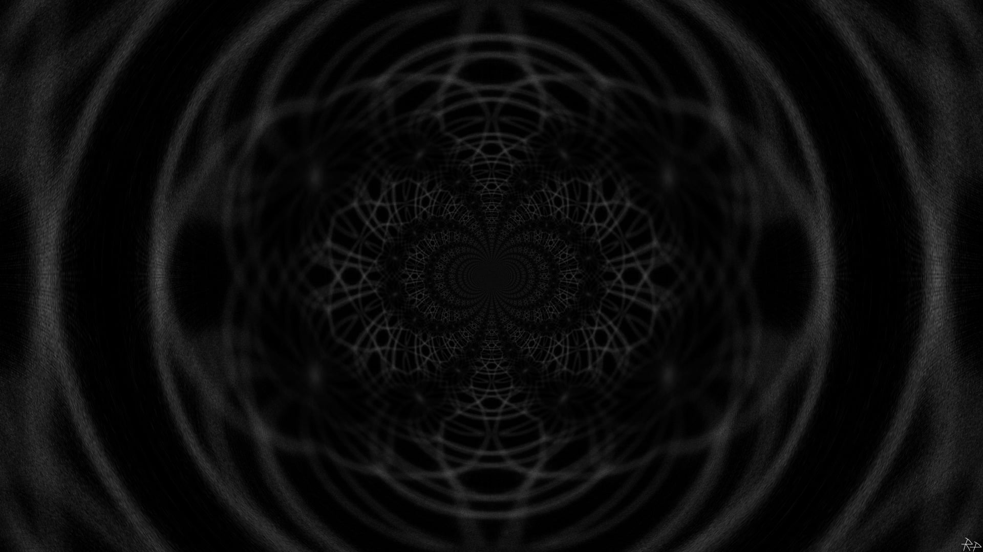 backgrounds, 1080P, monochrome, studio shot, complexity, single object, safety, close-up, concentric, fingerprint, black background, geometric shape, abstract, HD Wallpaper