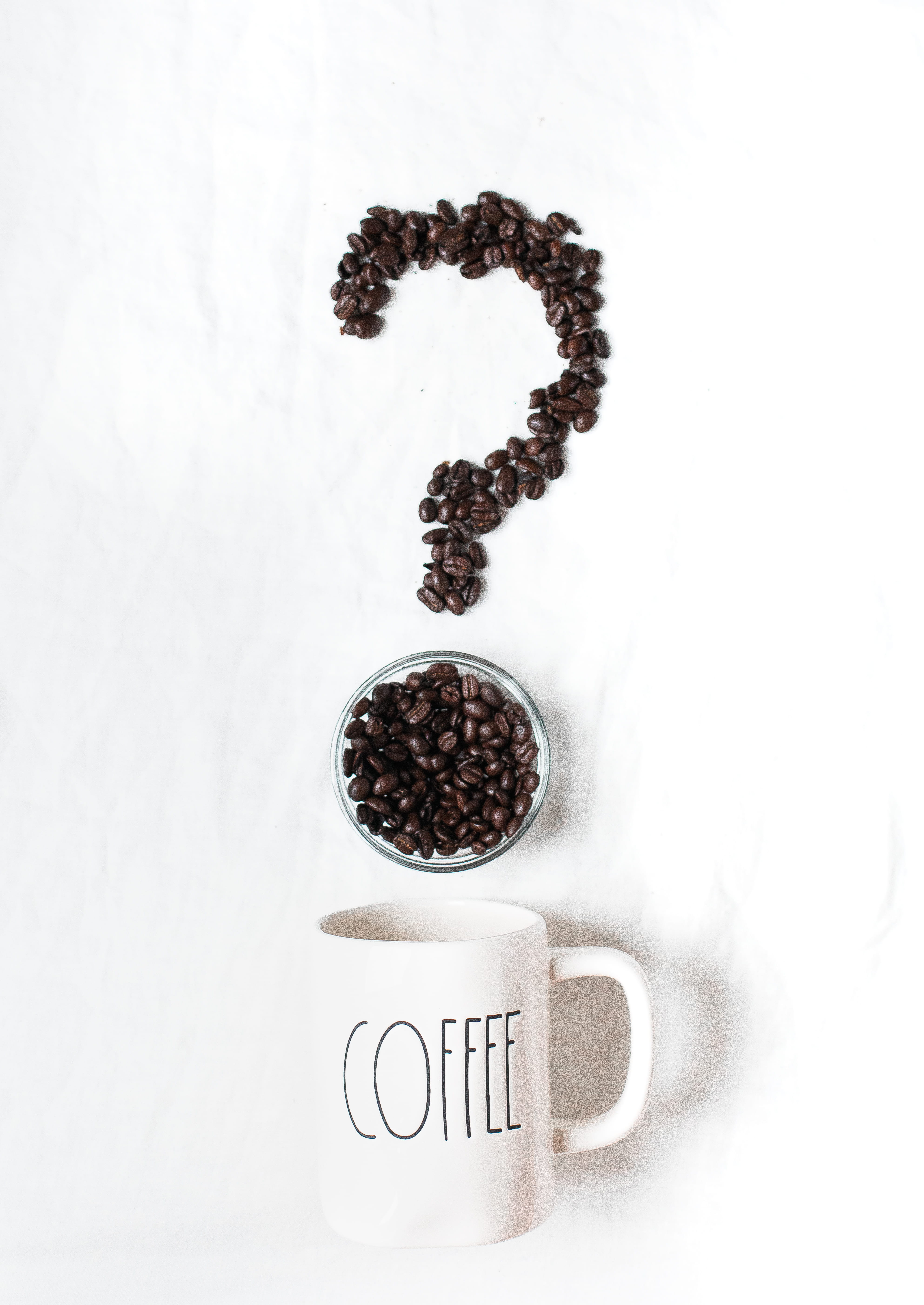 coffee cup, cup, no people, lifestyle blogger, roasted coffee bean, communication, minimalism, mug, western script, espresso beans, lifestyle, white color, Phone HD Wallpaper