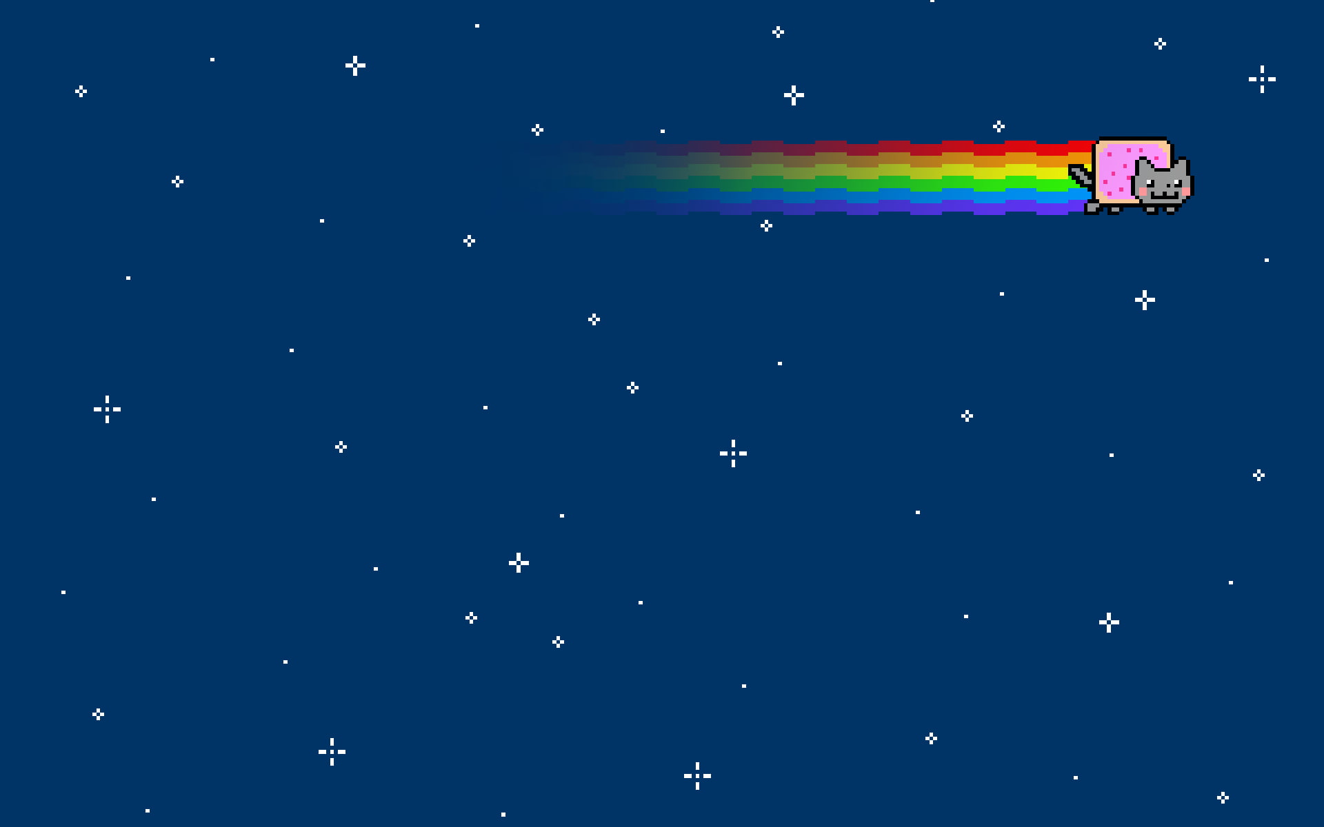 nyan, outer, cats, space, rainbows, 1080P, cat, HD Wallpaper