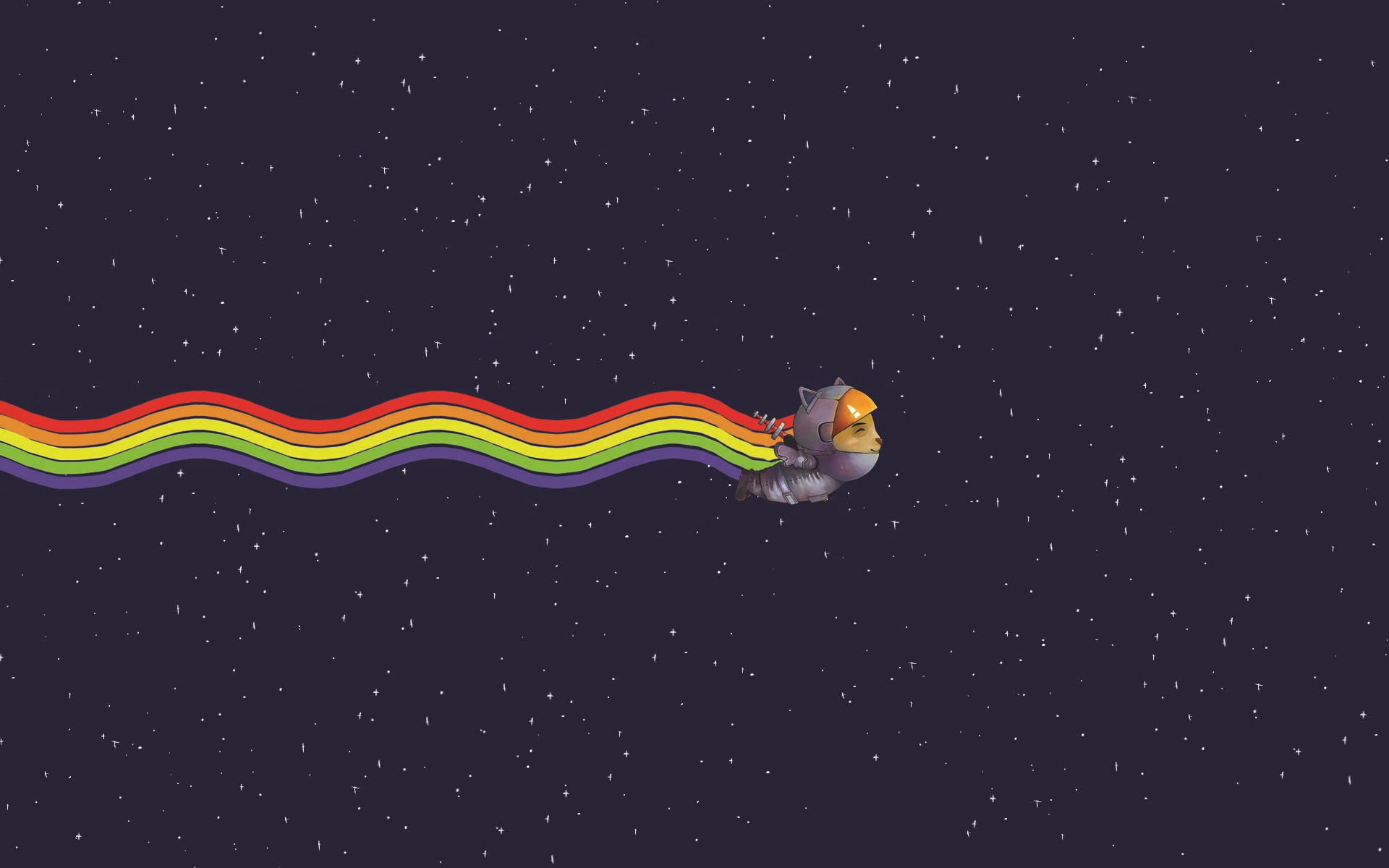 Nyan Cat, digital art, 1080P, rainbows, HD Wallpaper