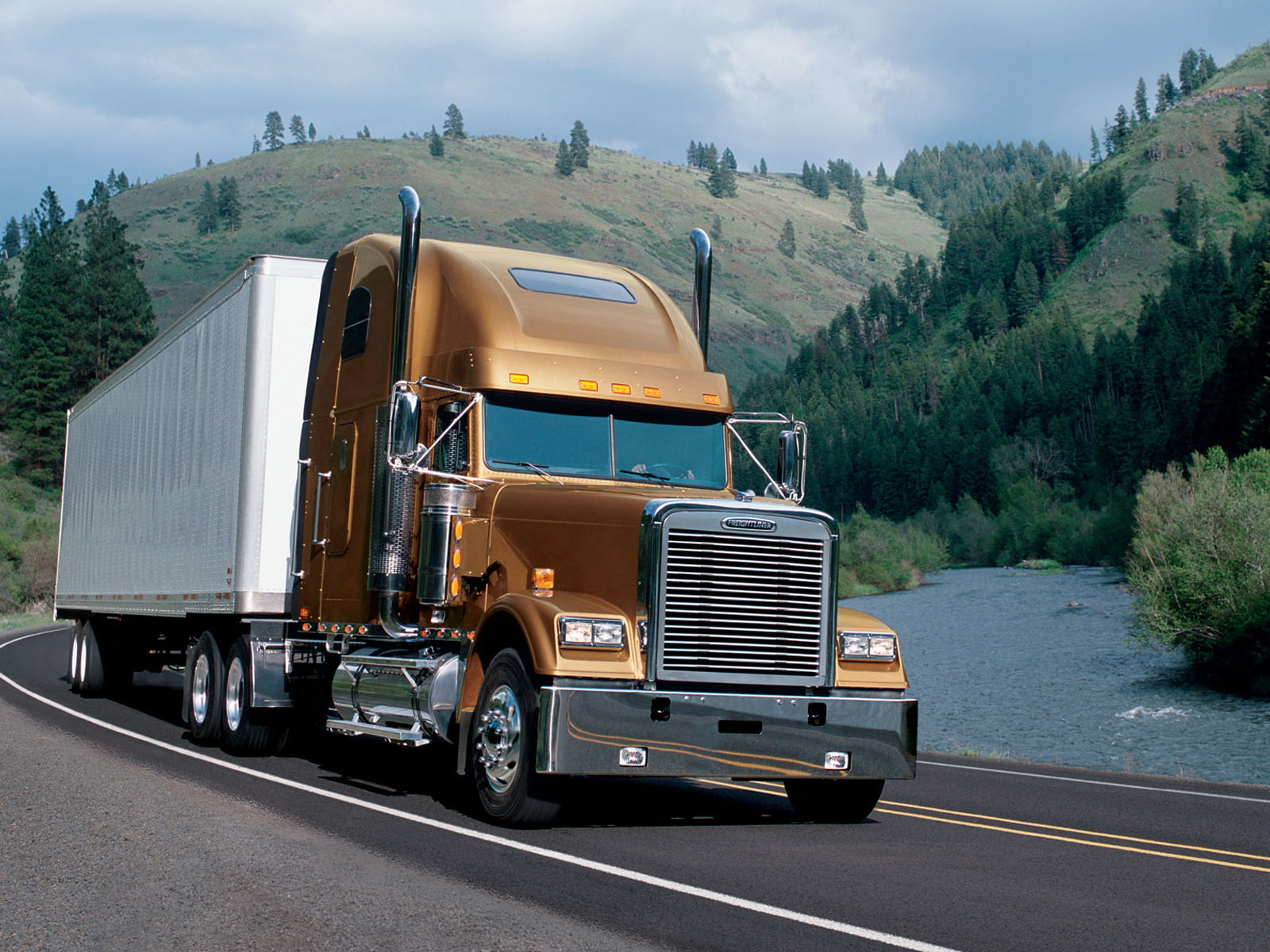 classic, tractor, 720P, semi, freightliner, 1991, HD Wallpaper