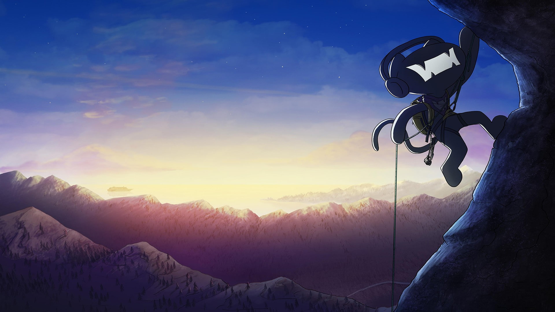 landscape, 1080P, Monstercat, mountains, HD Wallpaper