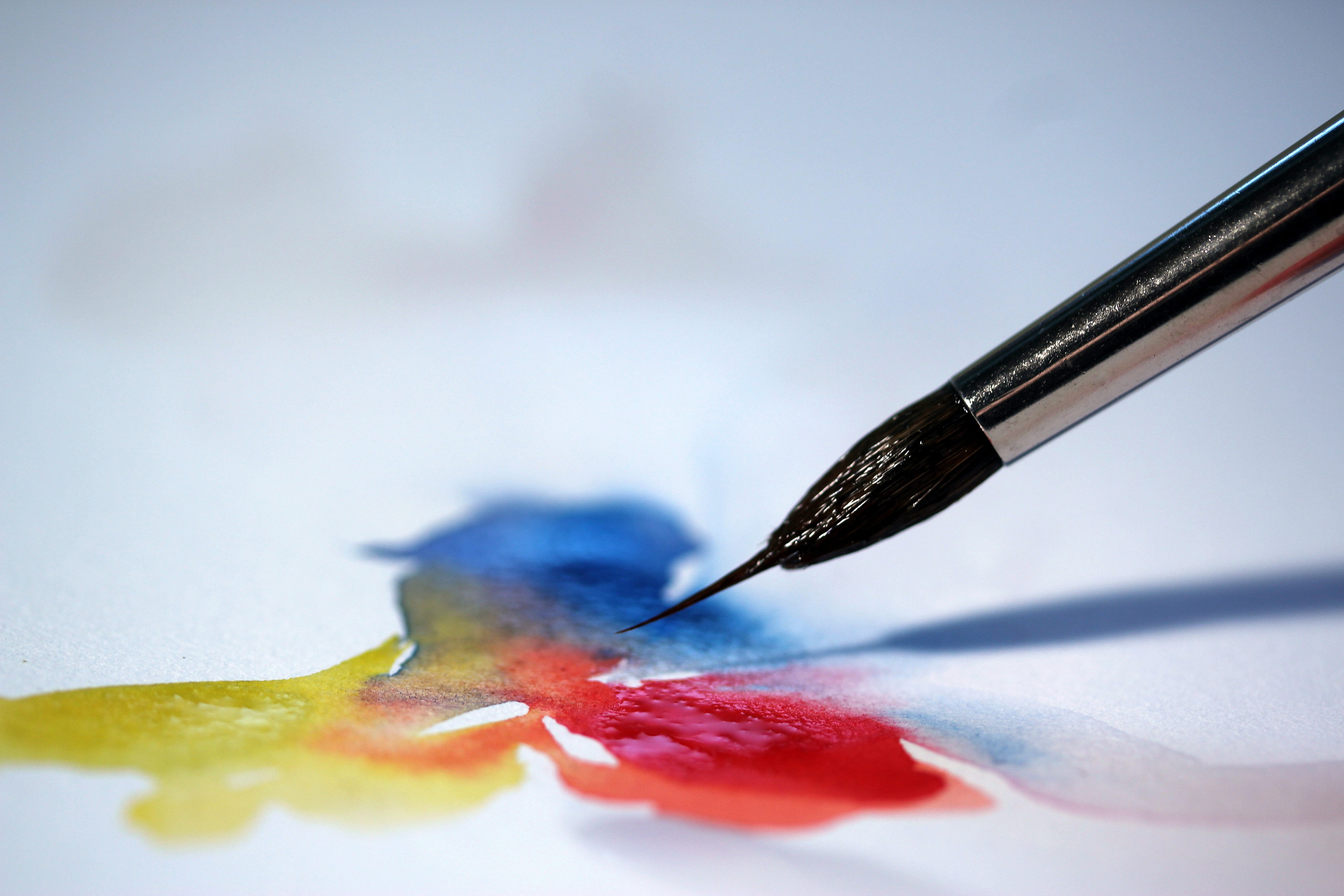 no people, photo, gradient, close, fountain pen, pencil, watercolor, macro photography, blob, business, 5K, paper, single object, primary colors, art and craft equipment, HD Wallpaper