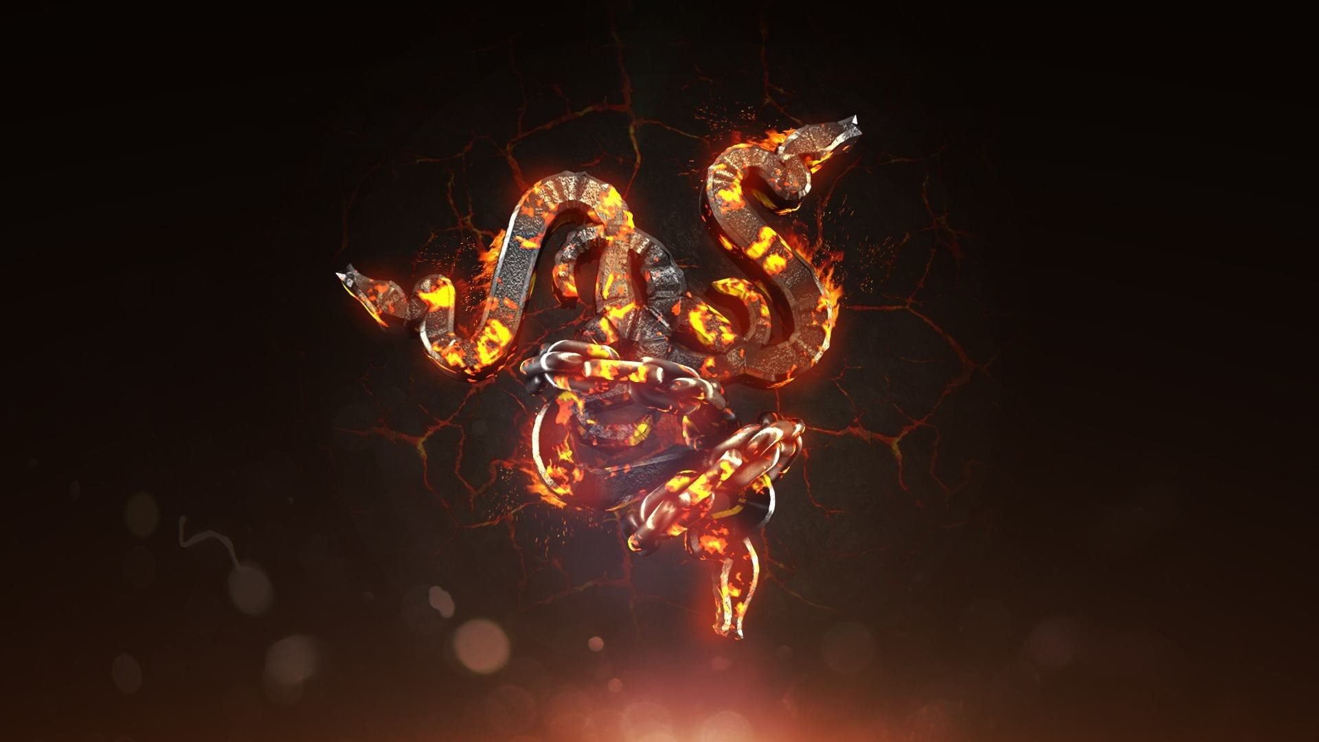 Razer, motion, glowing, brands, lighting equipment, celebration, no people, burning, fire - natural phenomenon, outdoors, long exposure, 1080P, dark, yellow, HD Wallpaper