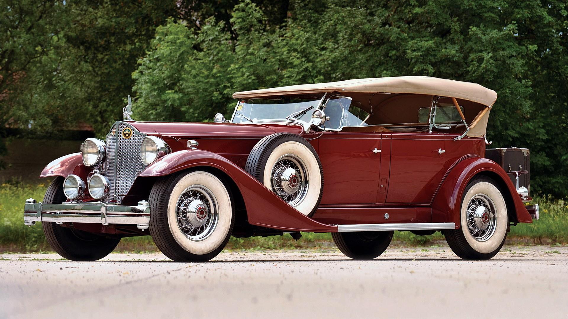 antique, 1080P, twelve, vintage, classic, packard, 1933, convertible, elegant, phaeton, sport, HD Wallpaper